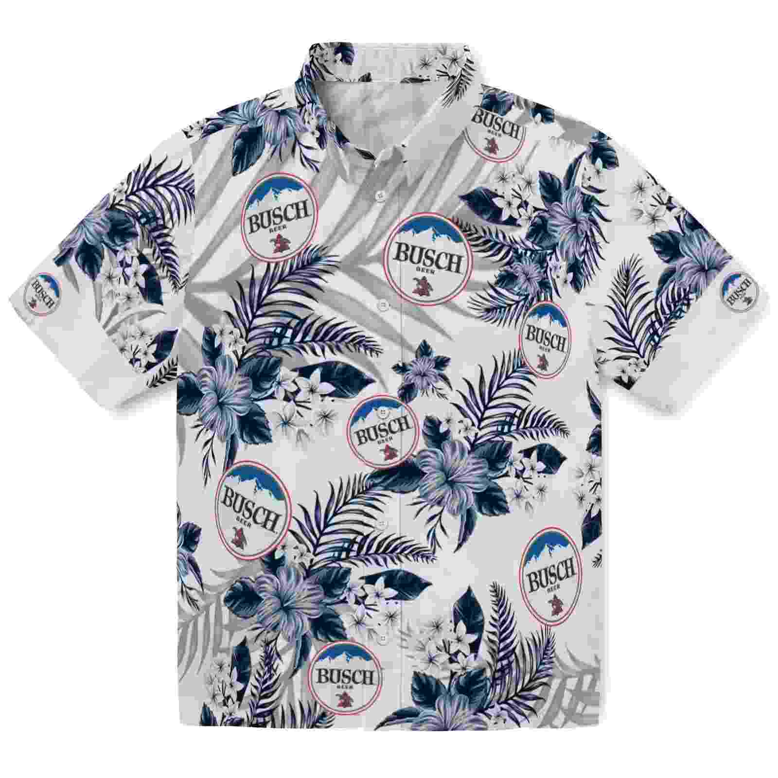 penn state nittany lions hibiscus palm leaves blue white hawaiian shirt best selling