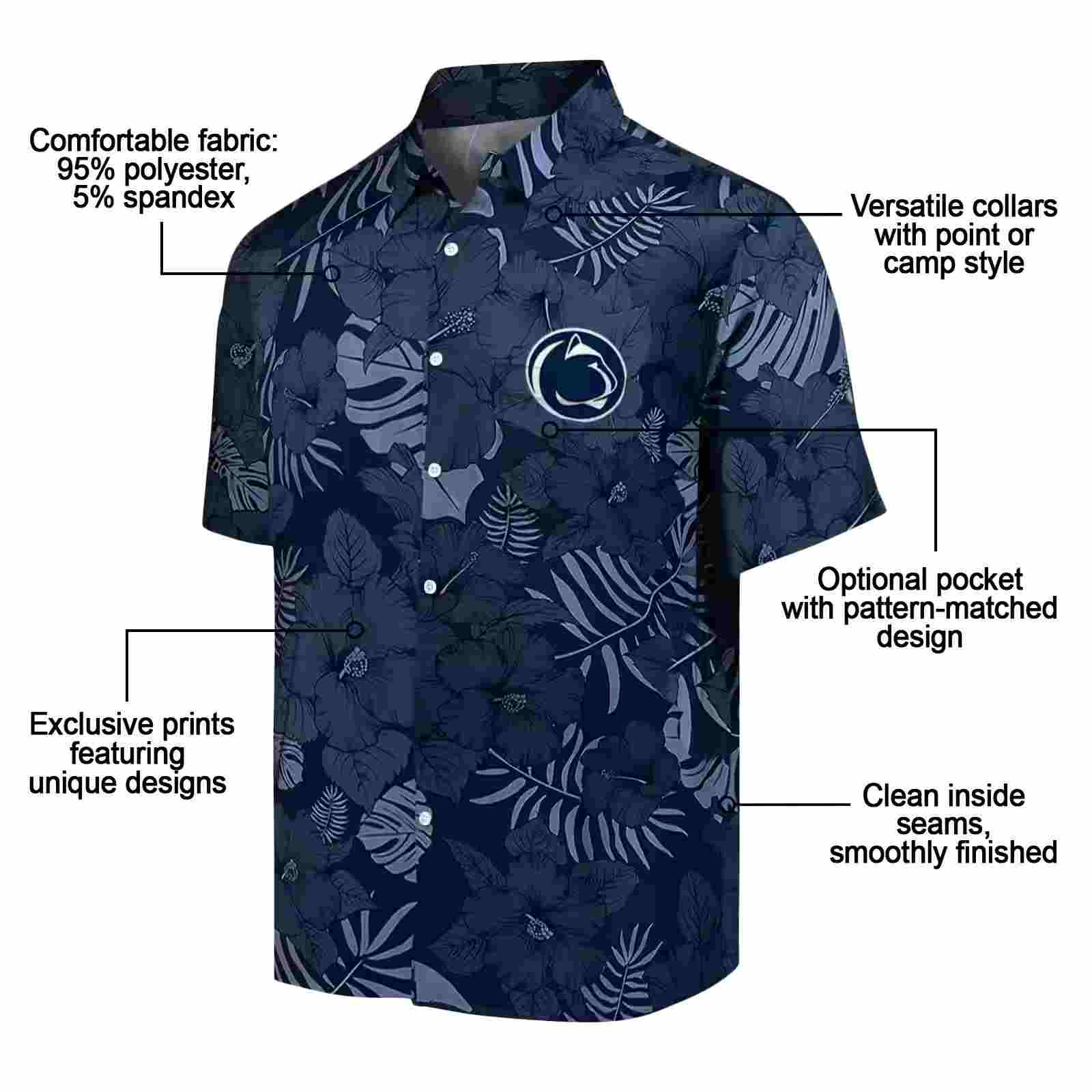 penn state nittany lions jungle vibes blue hawaiian shirt new arrival