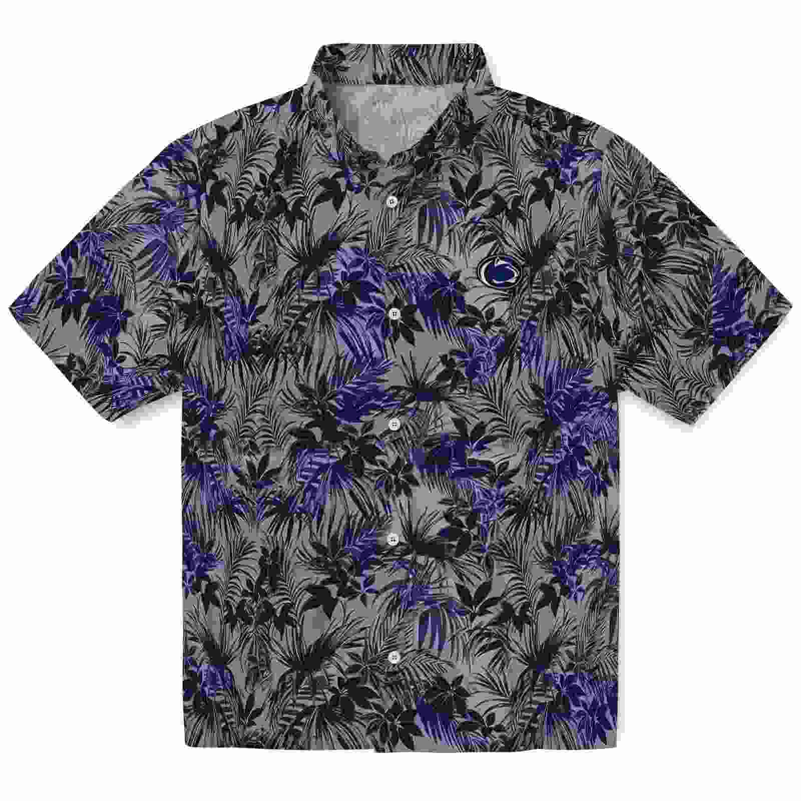 penn state nittany lions leafy pattern blue hawaiian shirt best selling