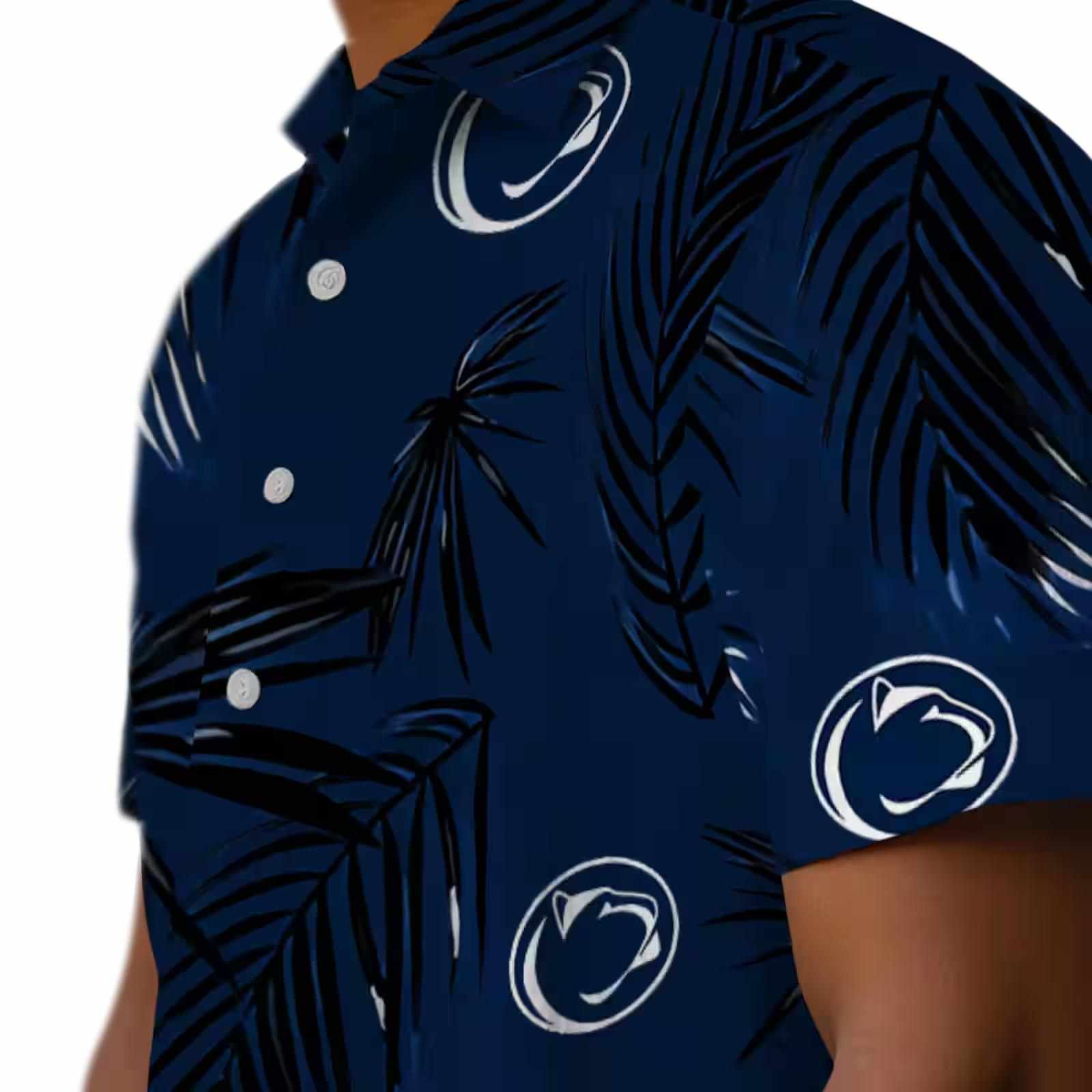 penn state nittany lions palm leaf blue hawaiian shirt trendy