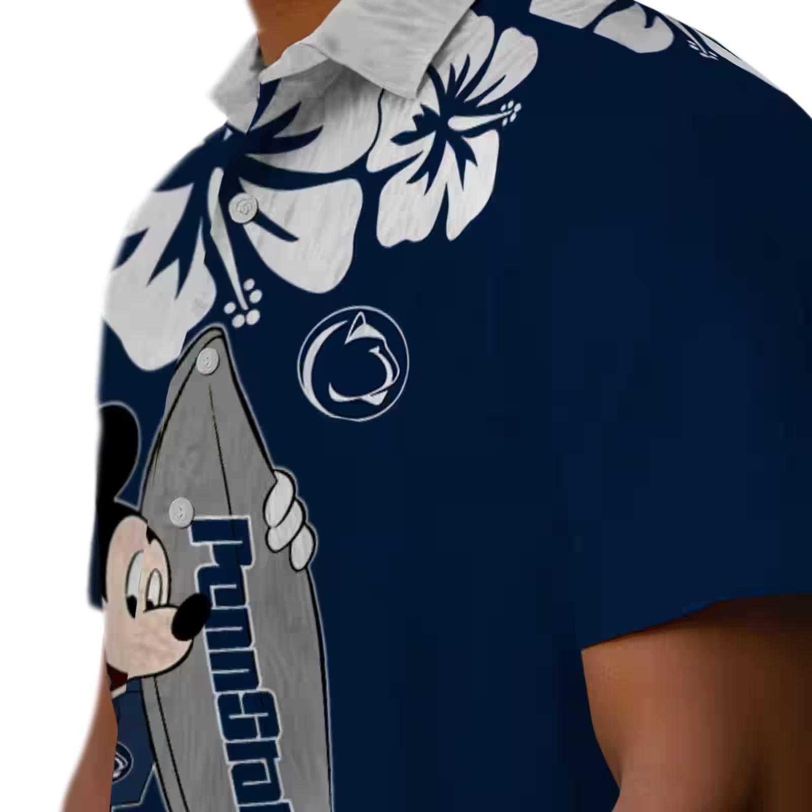 penn state nittany lions surfing mickey blue hawaiian shirt trendy