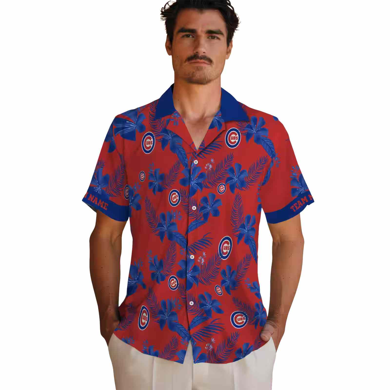 personalized chicago cubs botanical print red hawaiian shirt fashion forward