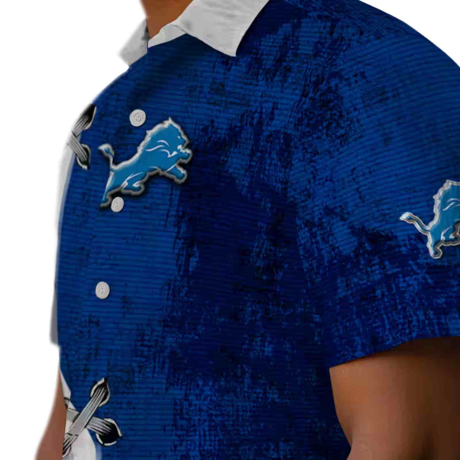 personalized detroit lions edgy streaks blue white hawaiian shirt trendy