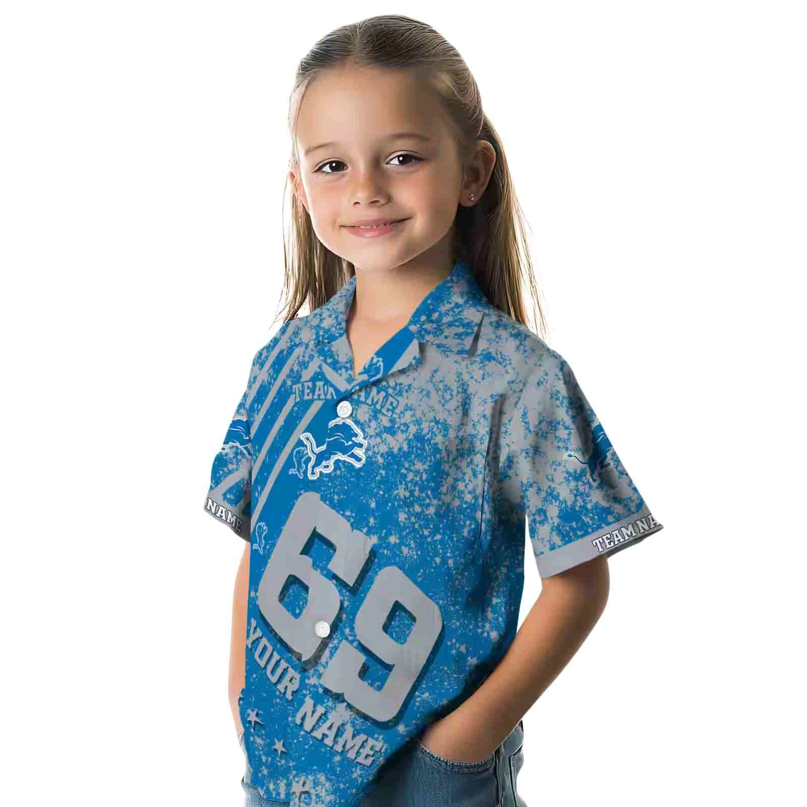 personalized detroit lions star stripes blue hawaiian shirt premium grade