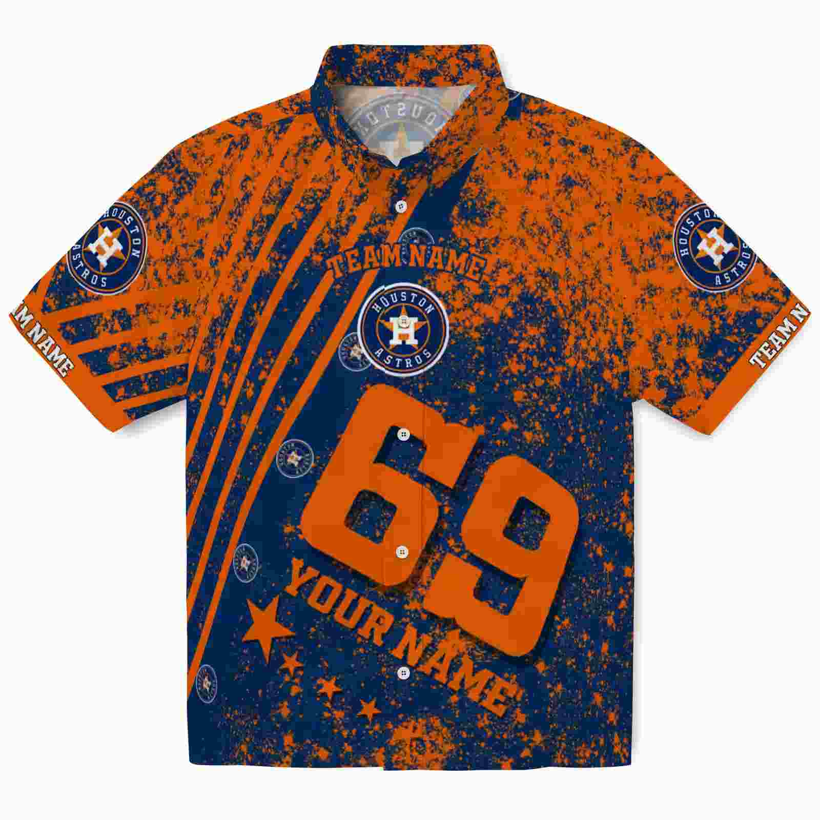 Personalized Houston Astros Star Stripes Blue Hawaiian Shirt