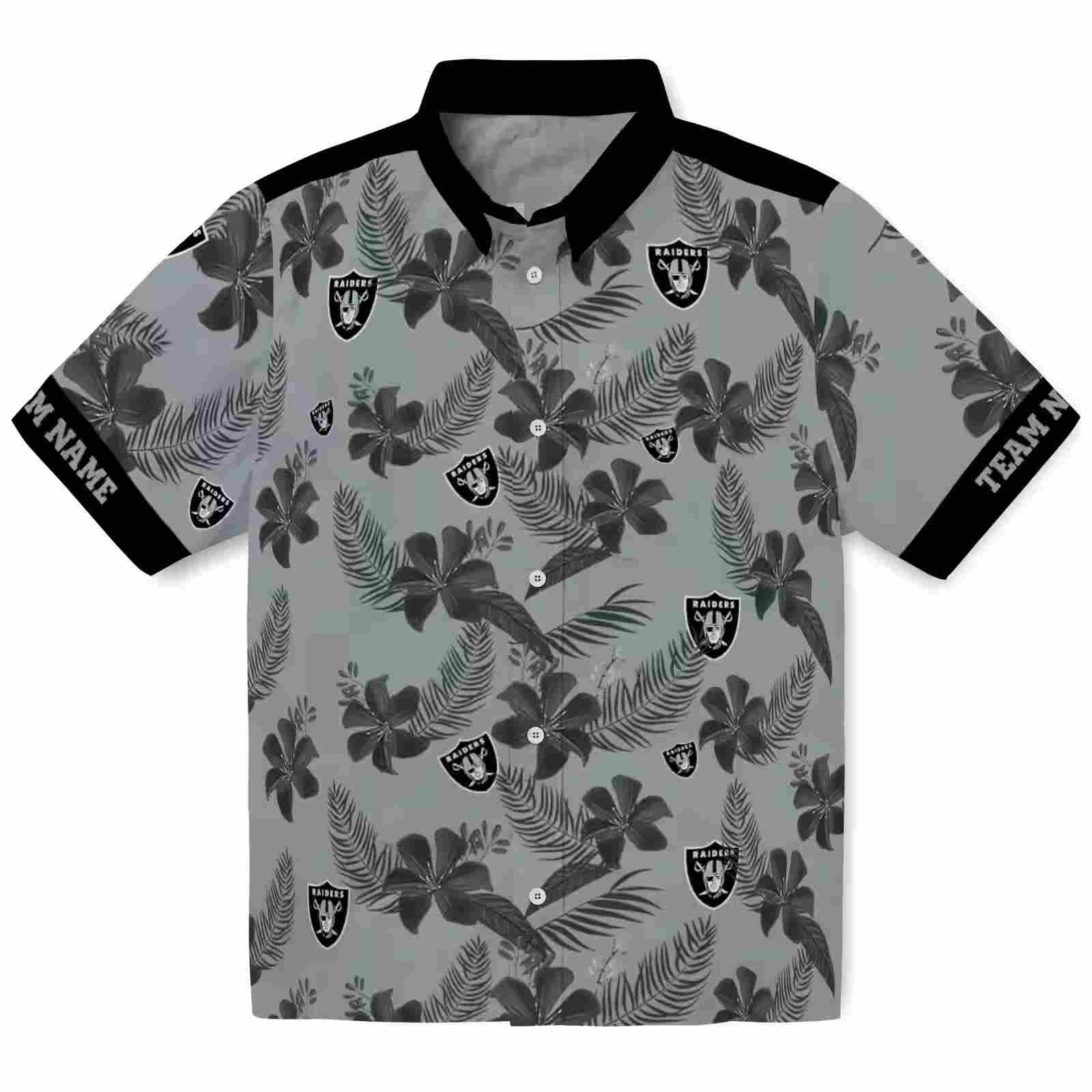 personalized las vegas raiders botanical print silver hawaiian shirt best selling