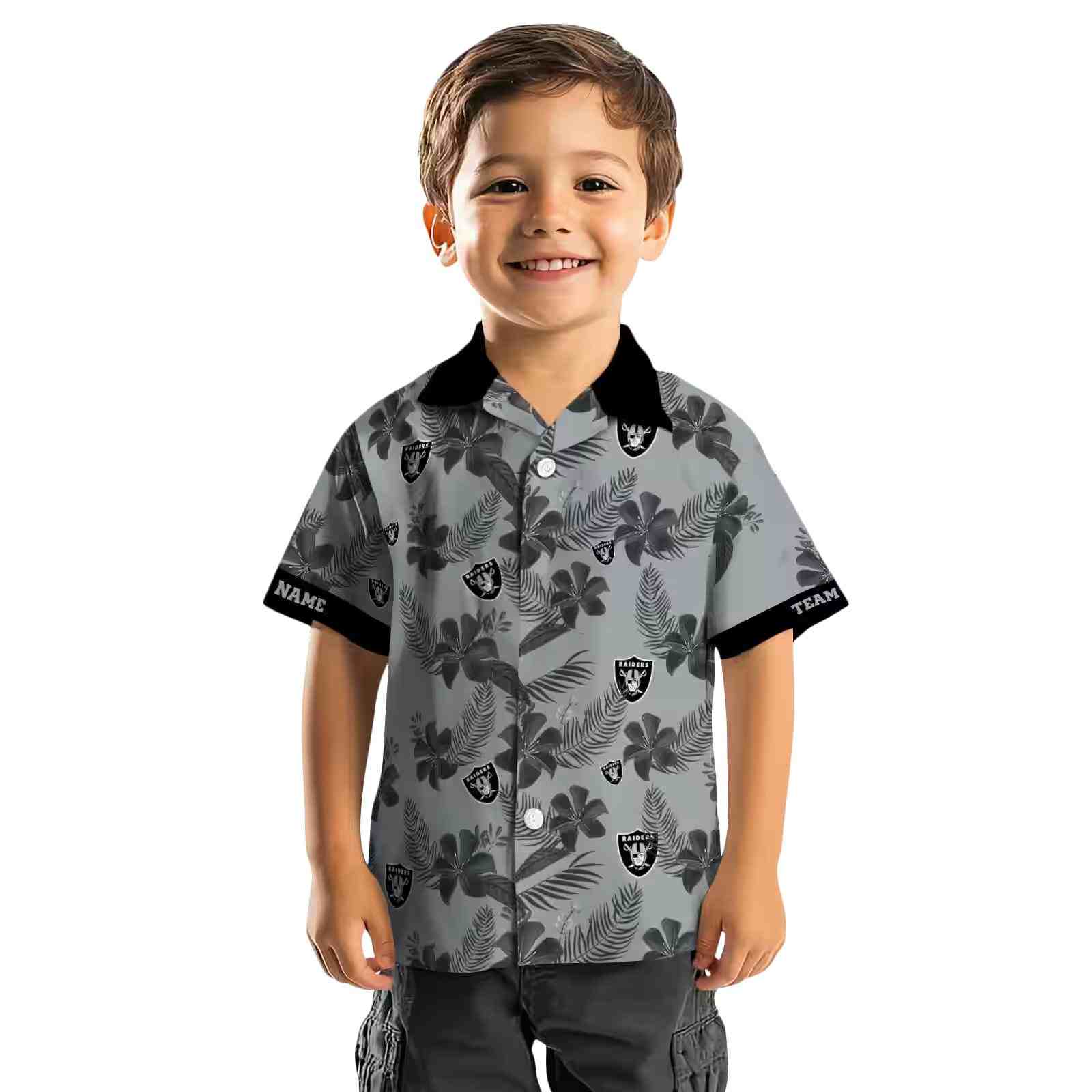 personalized las vegas raiders botanical print silver hawaiian shirt top rated