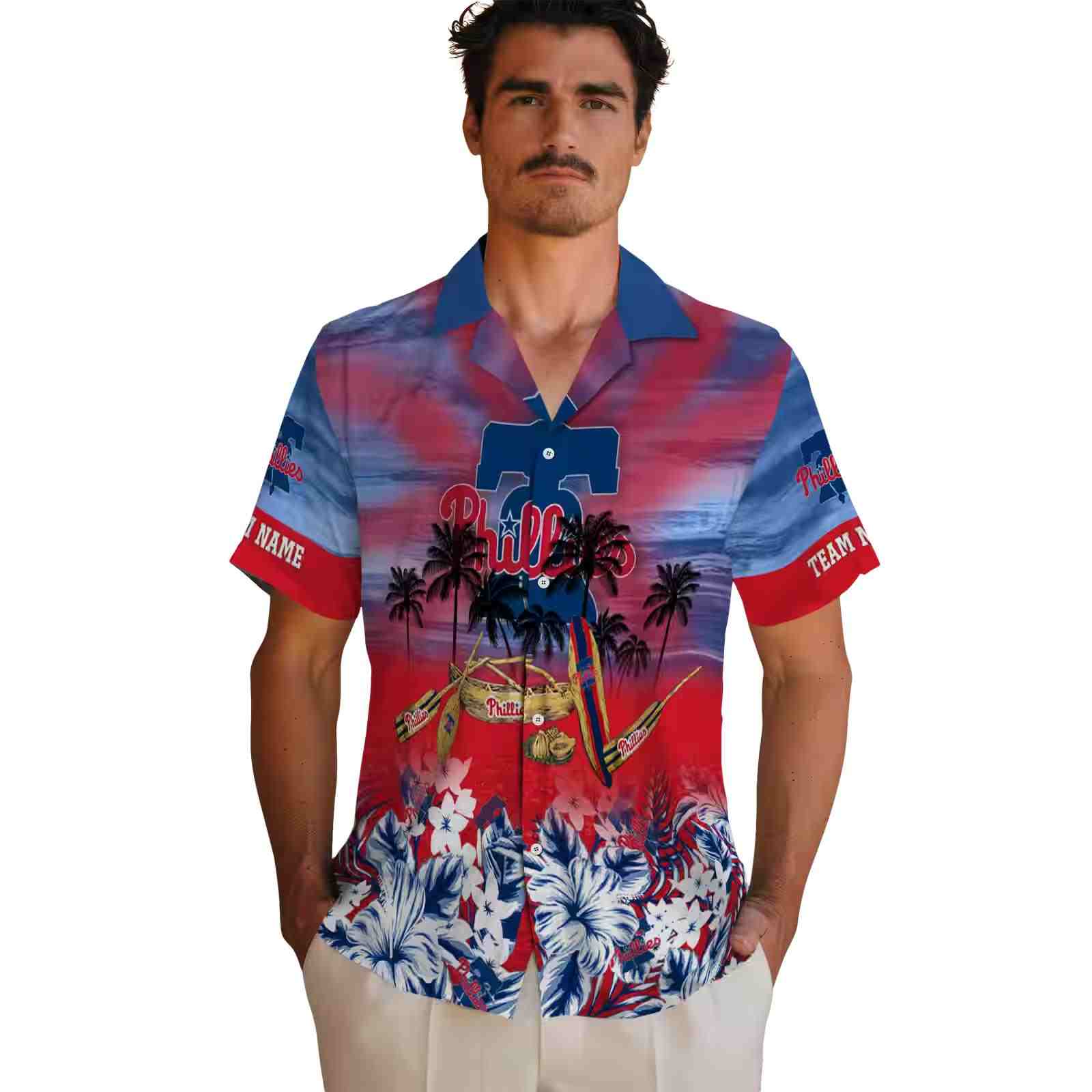 personalized philadelphia phillies tropical canoe blue hawaiian shirt fashion forward