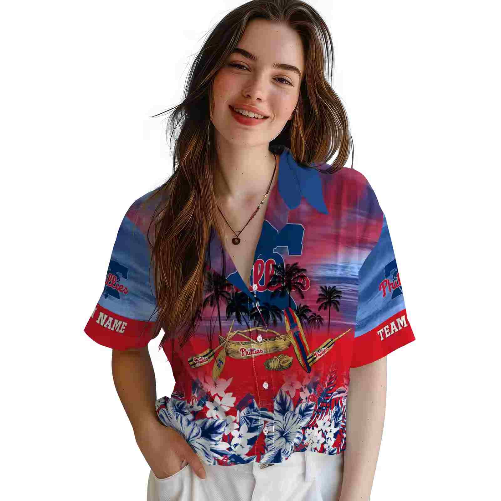 personalized philadelphia phillies tropical canoe blue hawaiian shirt latest model