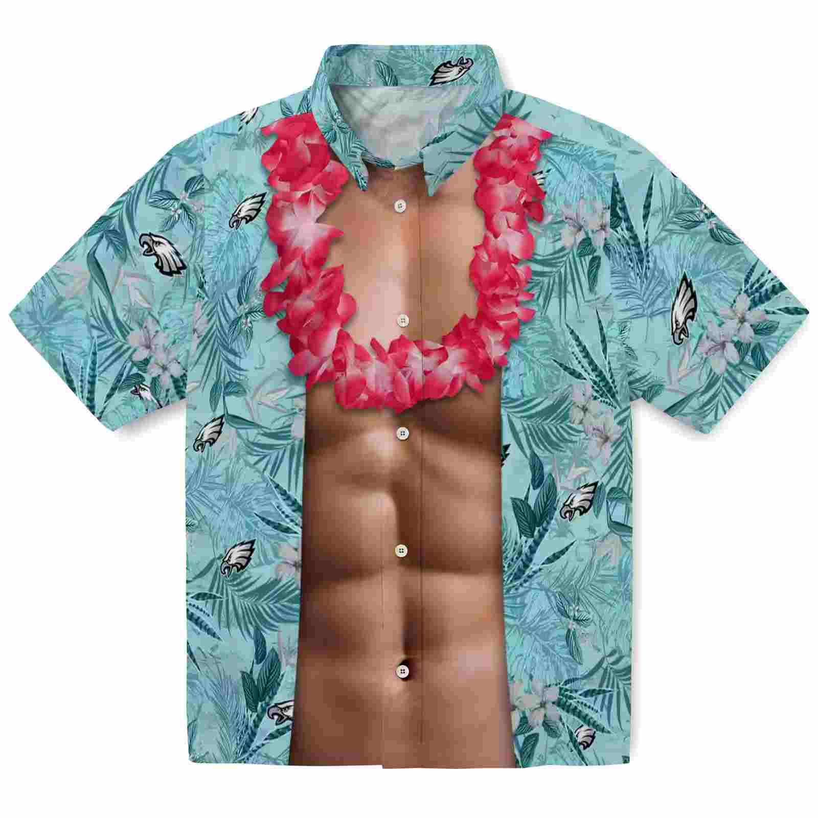 Philadelphia Eagles Chest Illusion Green Hawaiian Shirt