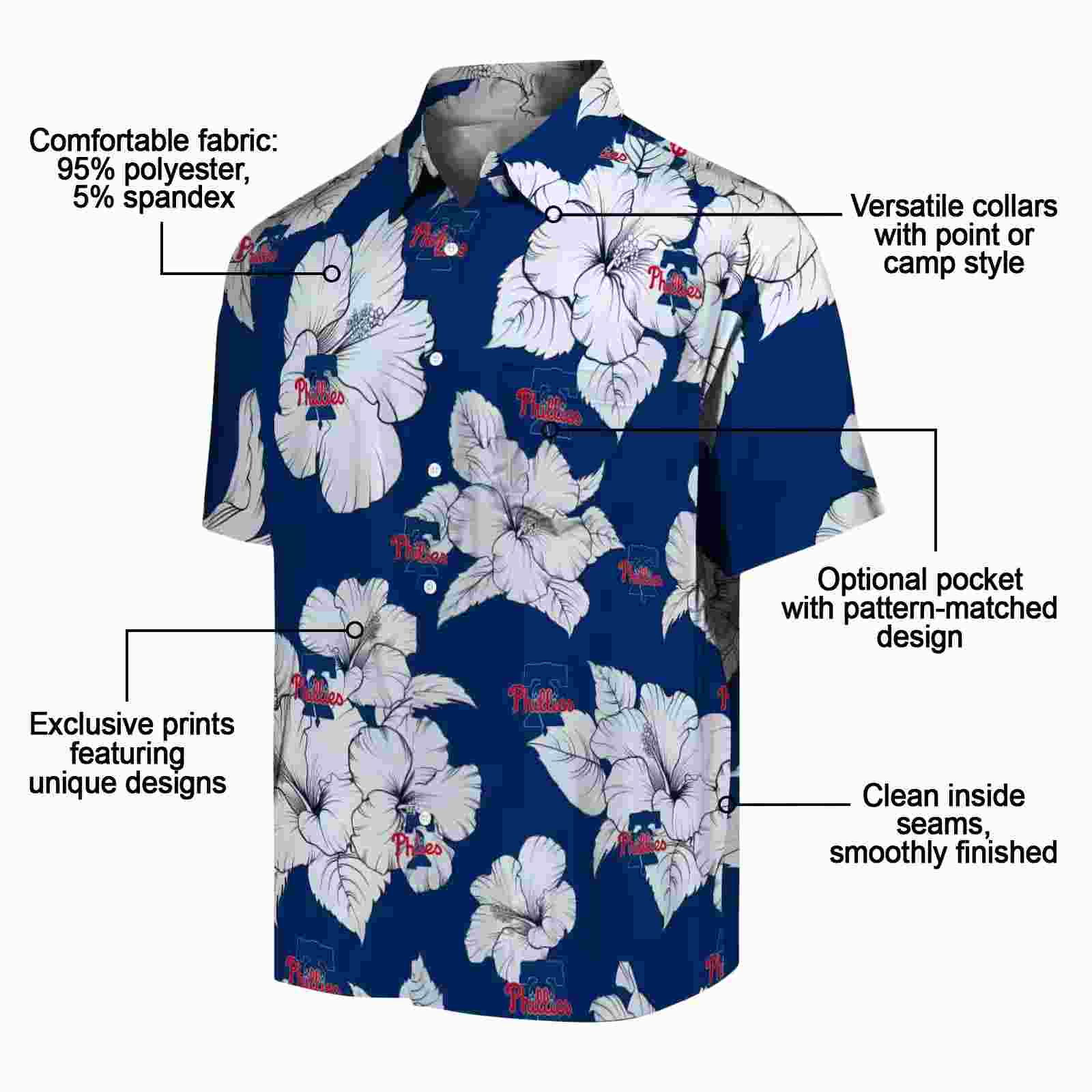 philadelphia phillies hibiscus blooms blue white hawaiian shirt new arrival