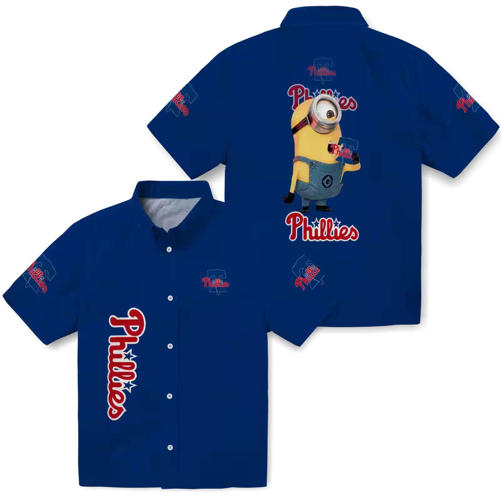 philadelphia phillies stuart minion blue hawaiian shirt high quality