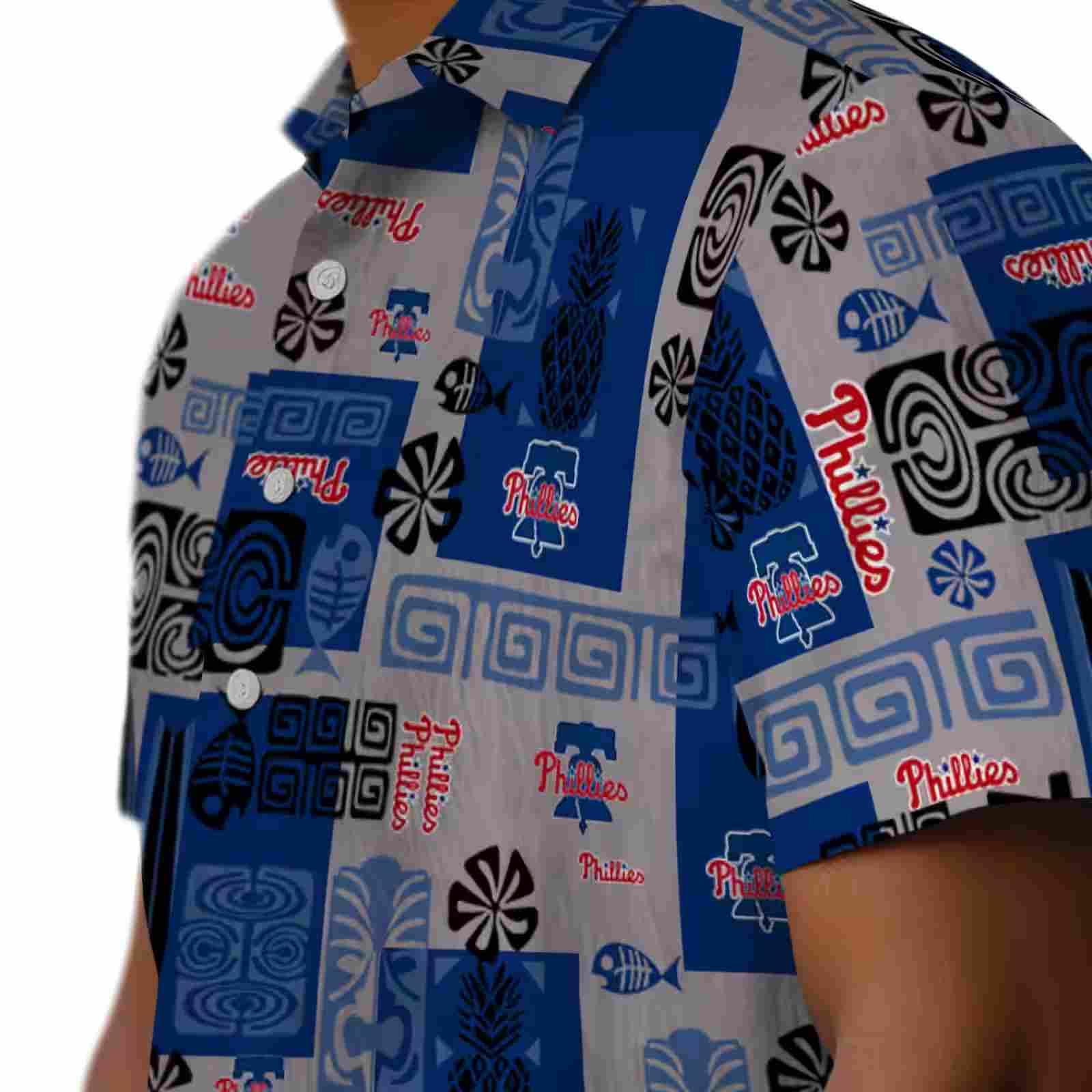 philadelphia phillies tribal symbols blue hawaiian shirt trendy