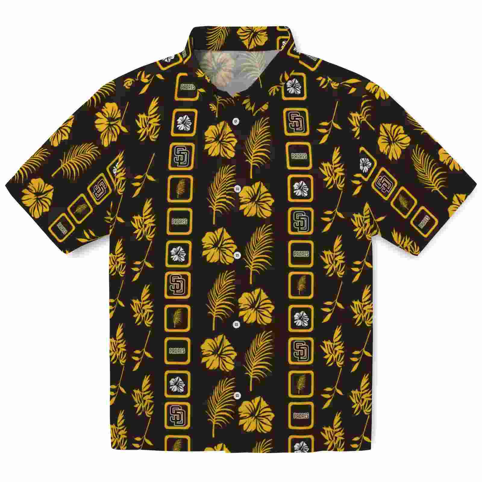 San Diego Padres Framed Floral Brown Hawaiian Shirt