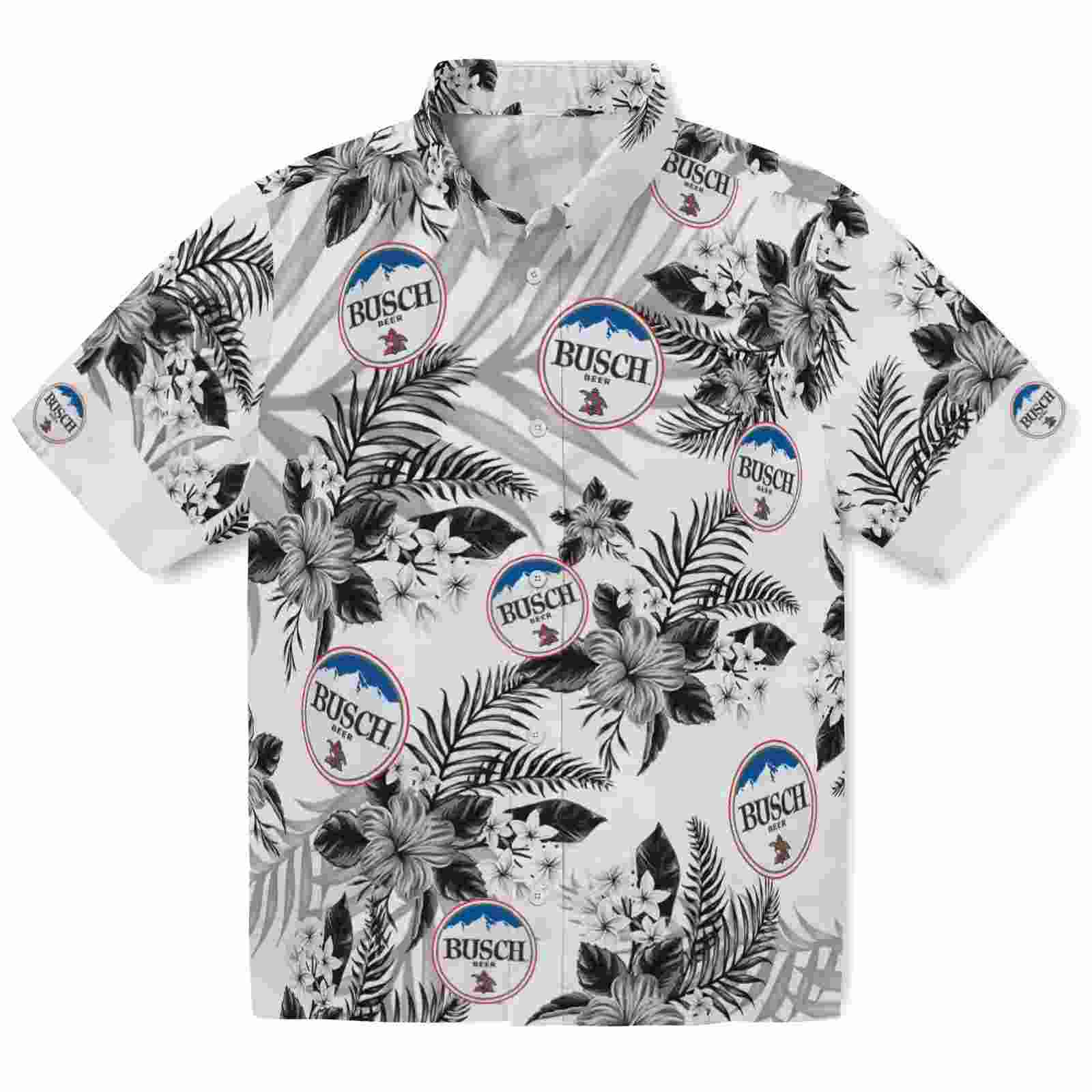 San Diego Padres Hibiscus Palm Leaves Brown White Hawaiian Shirt