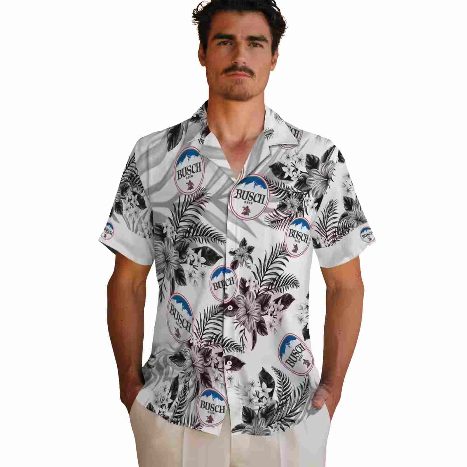 san diego padres hibiscus palm leaves brown white hawaiian shirt fashion forward