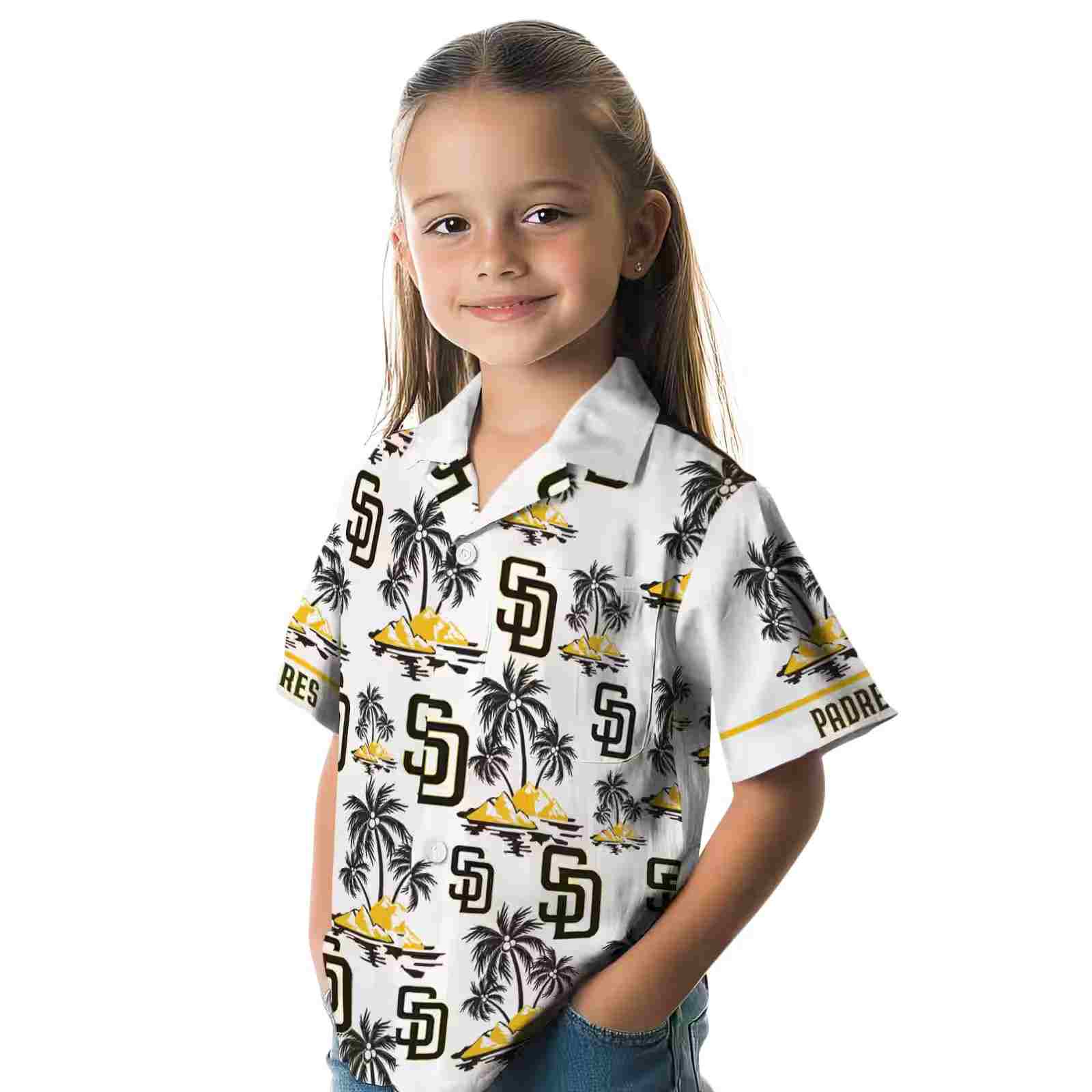 san diego padres palm island print brown white hawaiian shirt premium grade