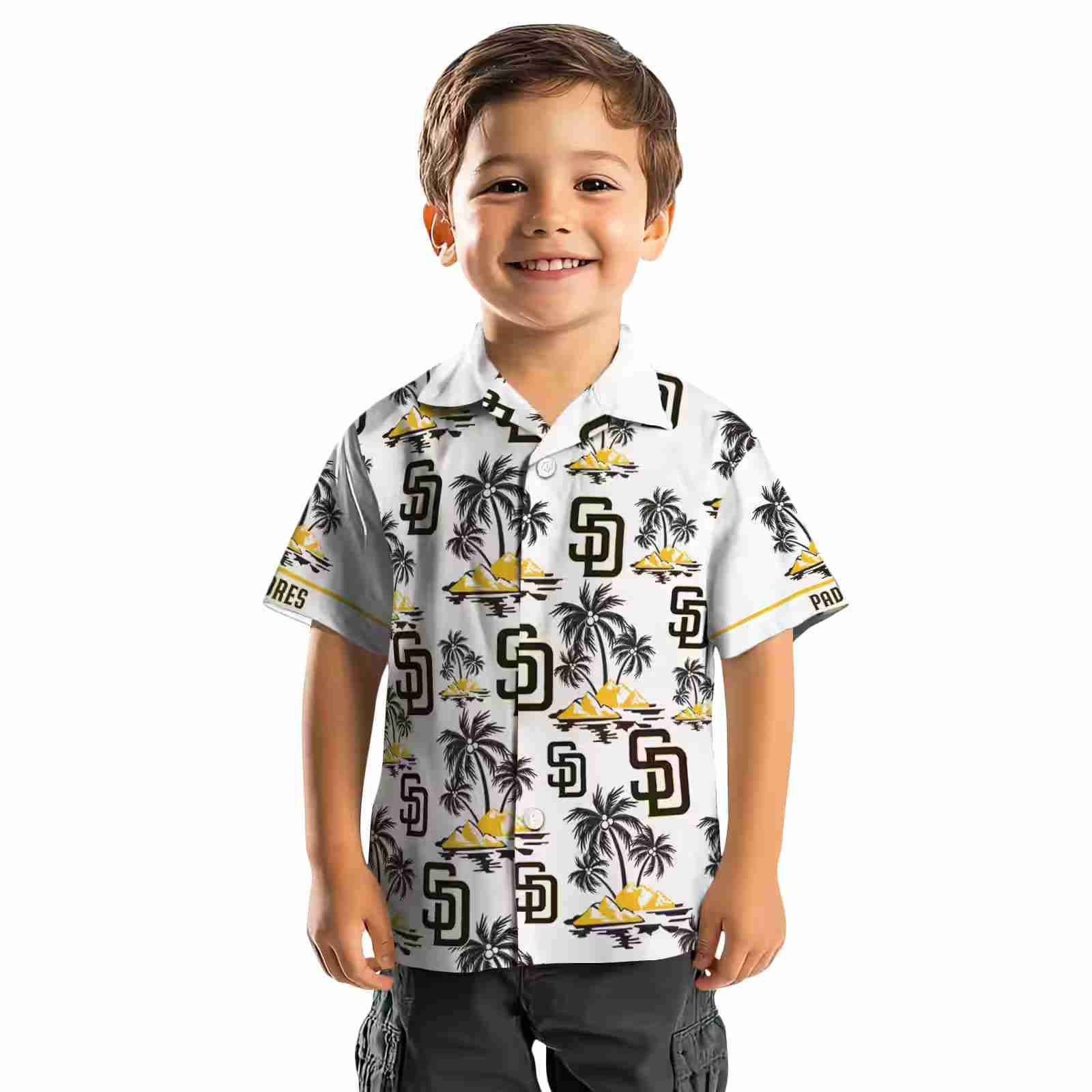 san diego padres palm island print brown white hawaiian shirt top rated