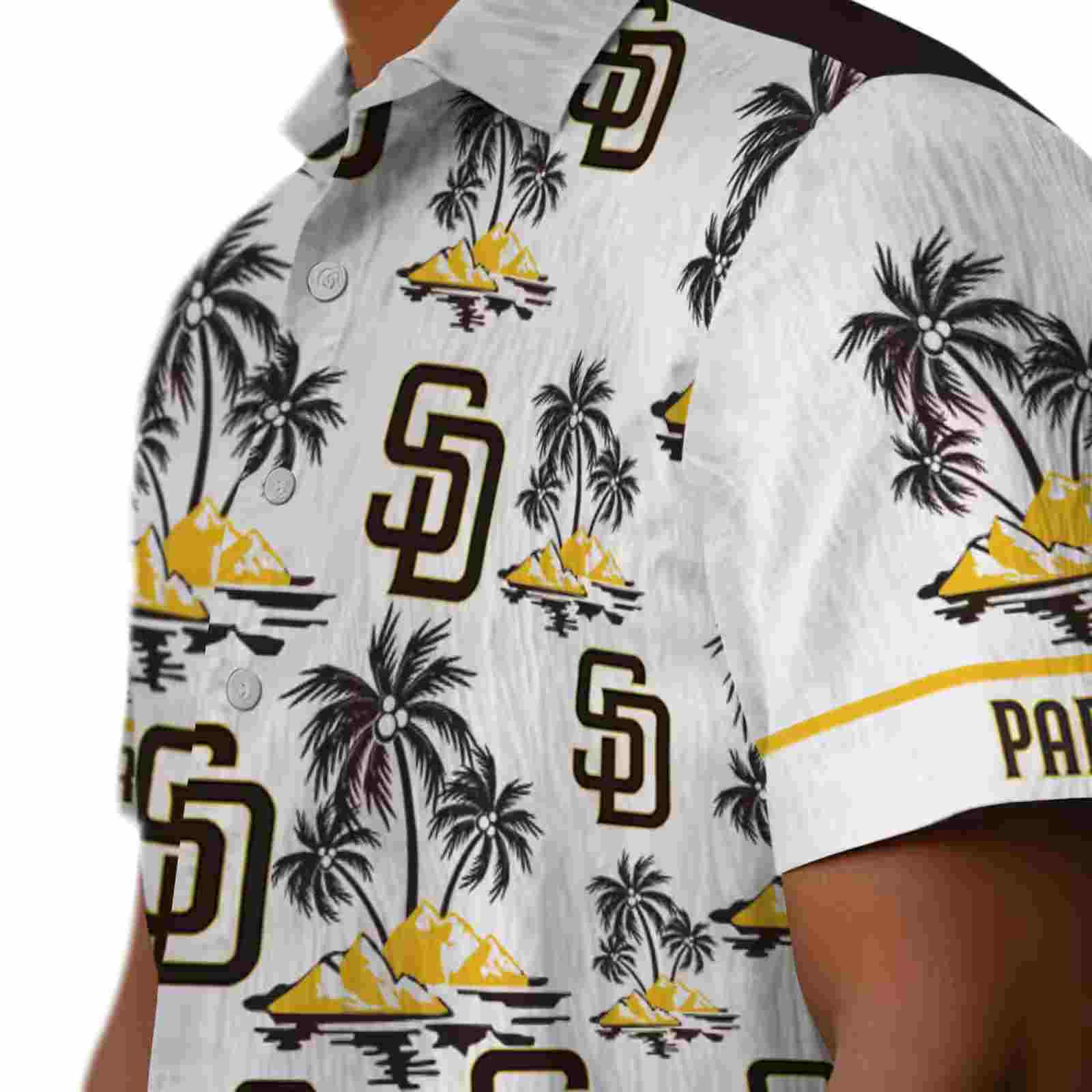 san diego padres palm island print brown white hawaiian shirt trendy