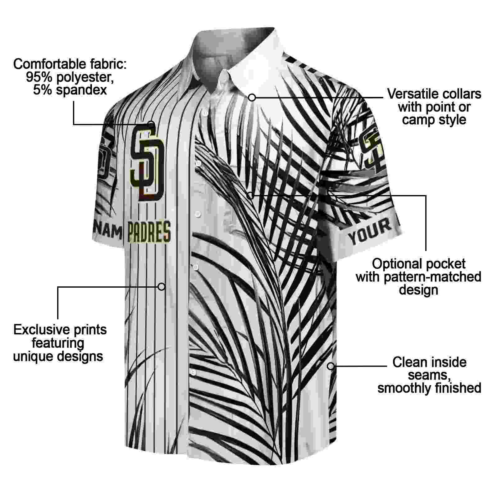 san diego padres palm stripes brown black white hawaiian shirt new arrival