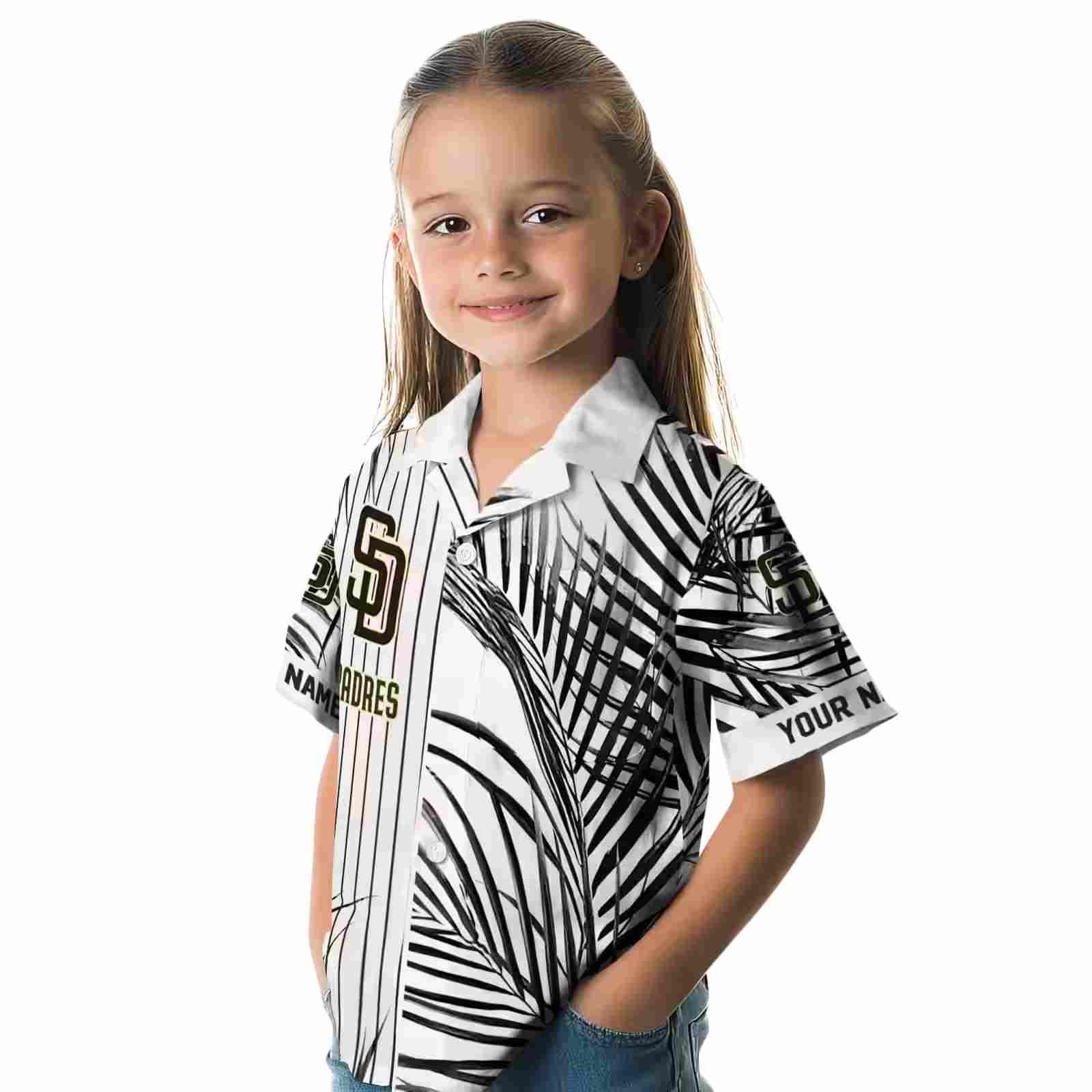 san diego padres palm stripes brown black white hawaiian shirt premium grade