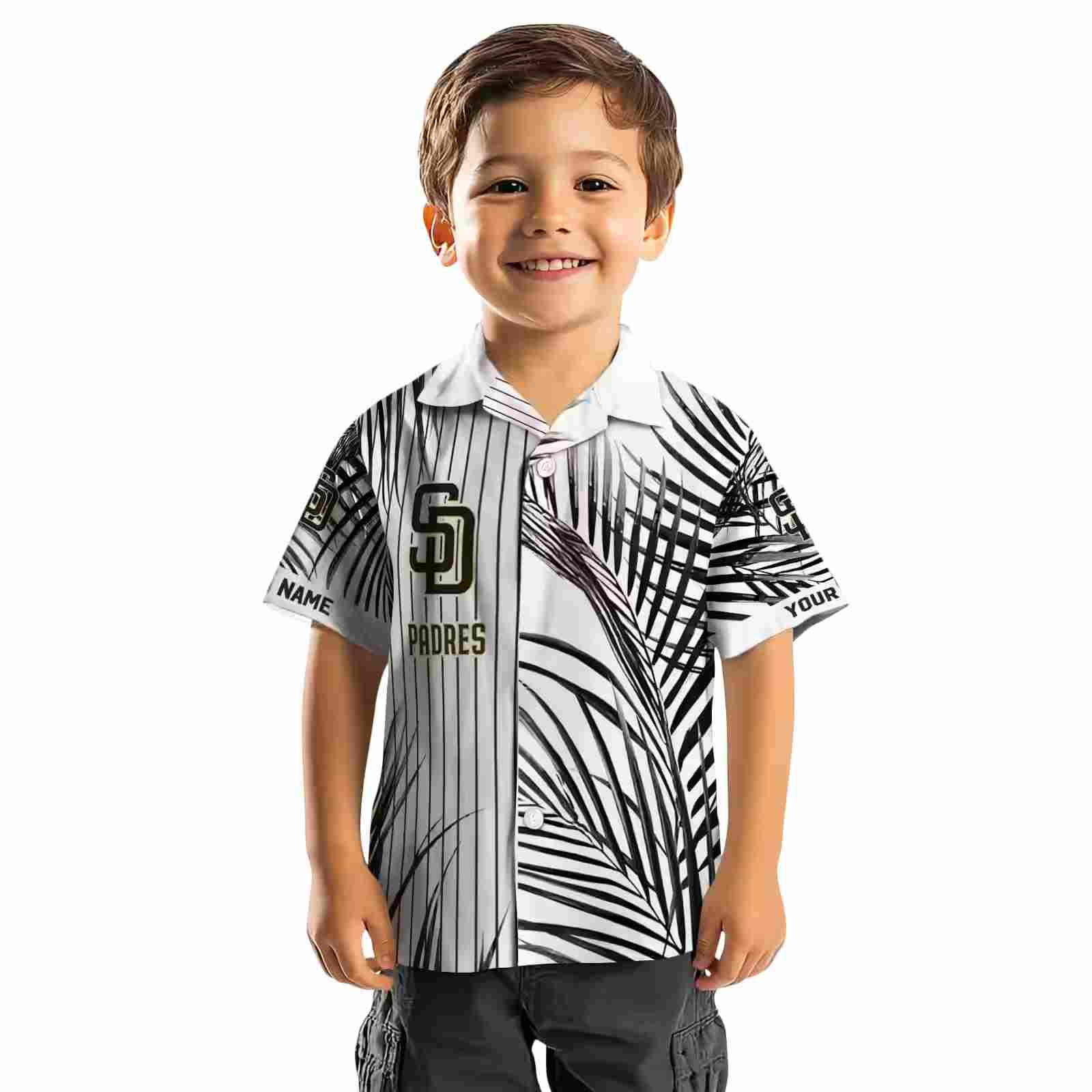 san diego padres palm stripes brown black white hawaiian shirt top rated