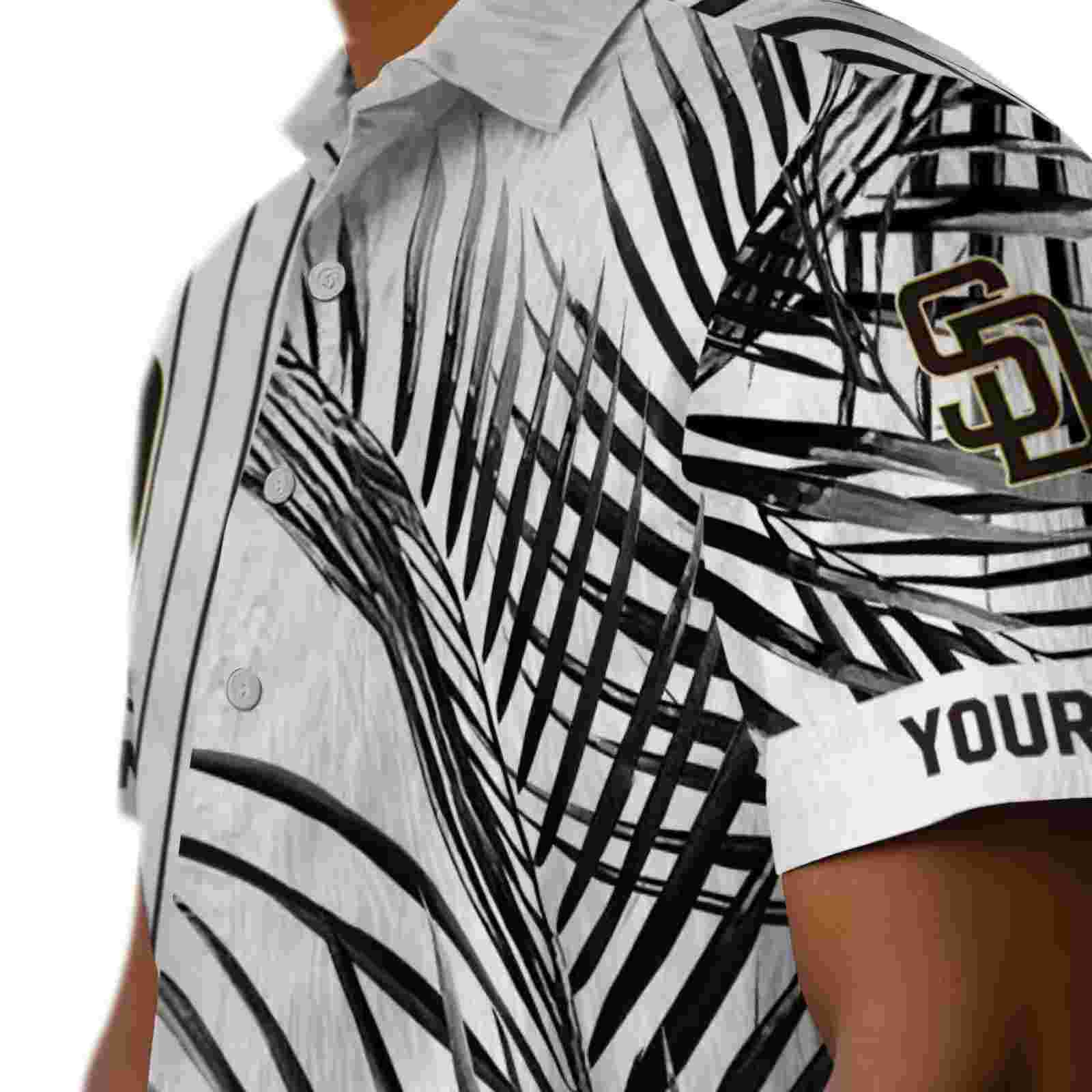 san diego padres palm stripes brown black white hawaiian shirt trendy