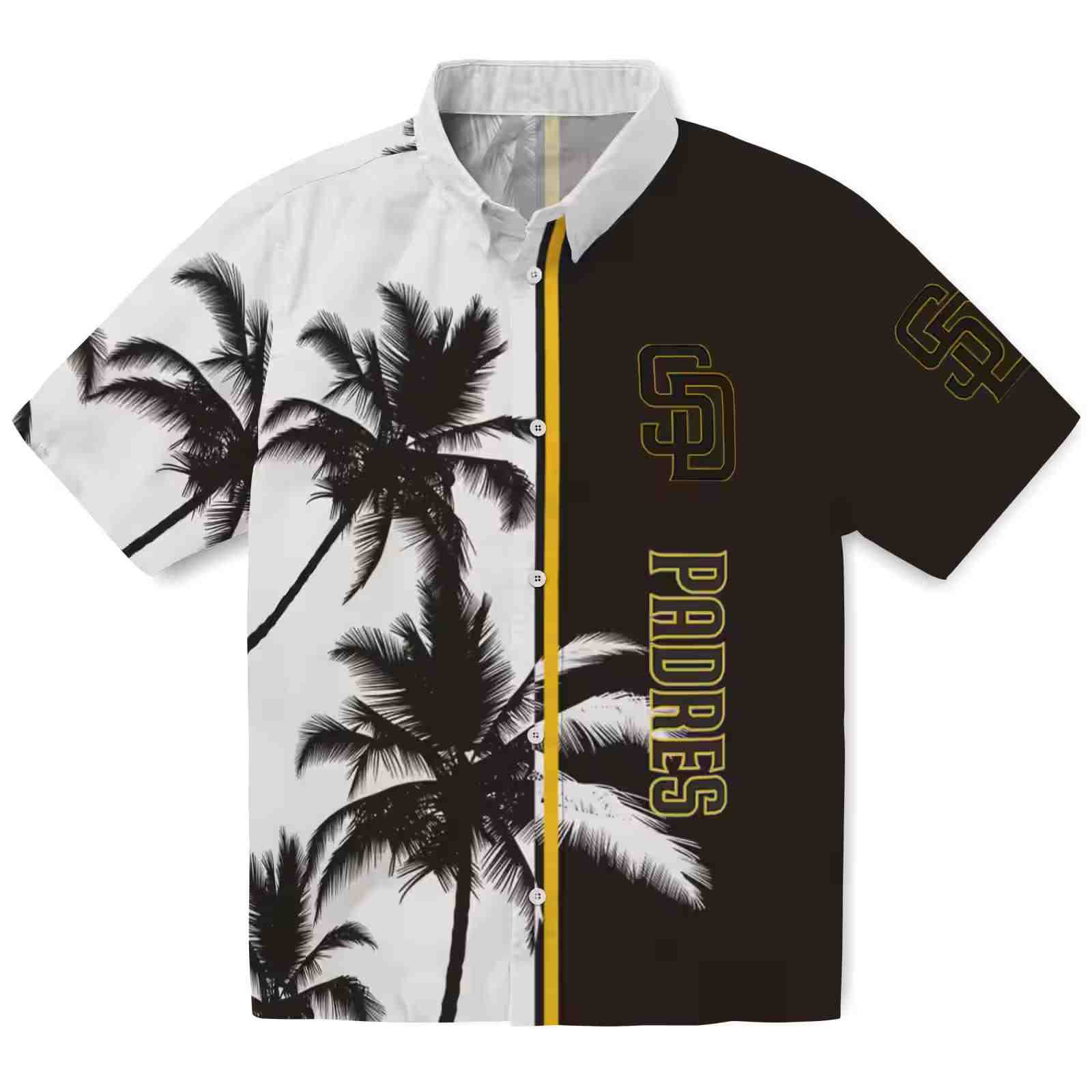 San Diego Padres Palm Trees Brown White Hawaiian Shirt