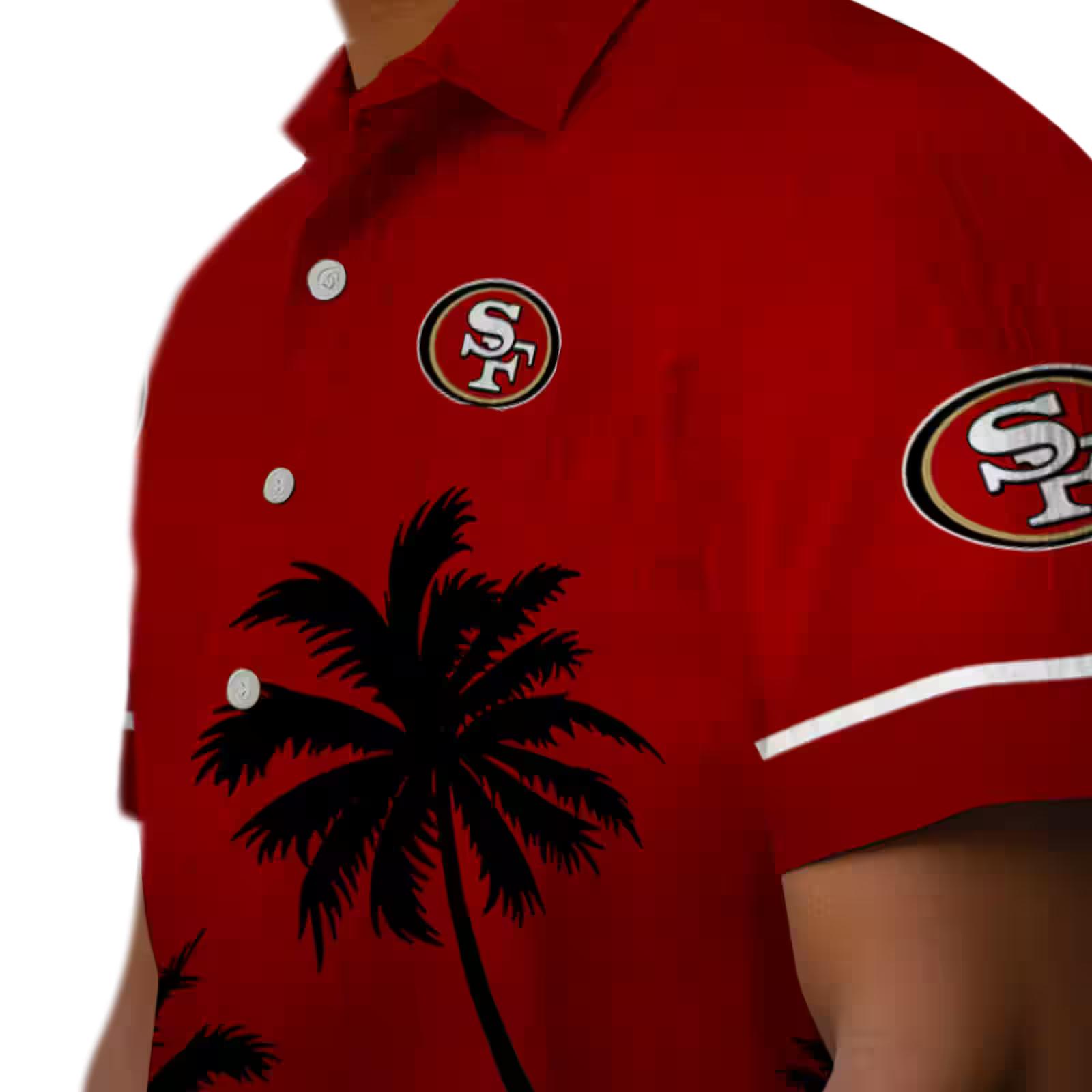 san francisco 49ers beach sunset red black hawaiian shirt trendy