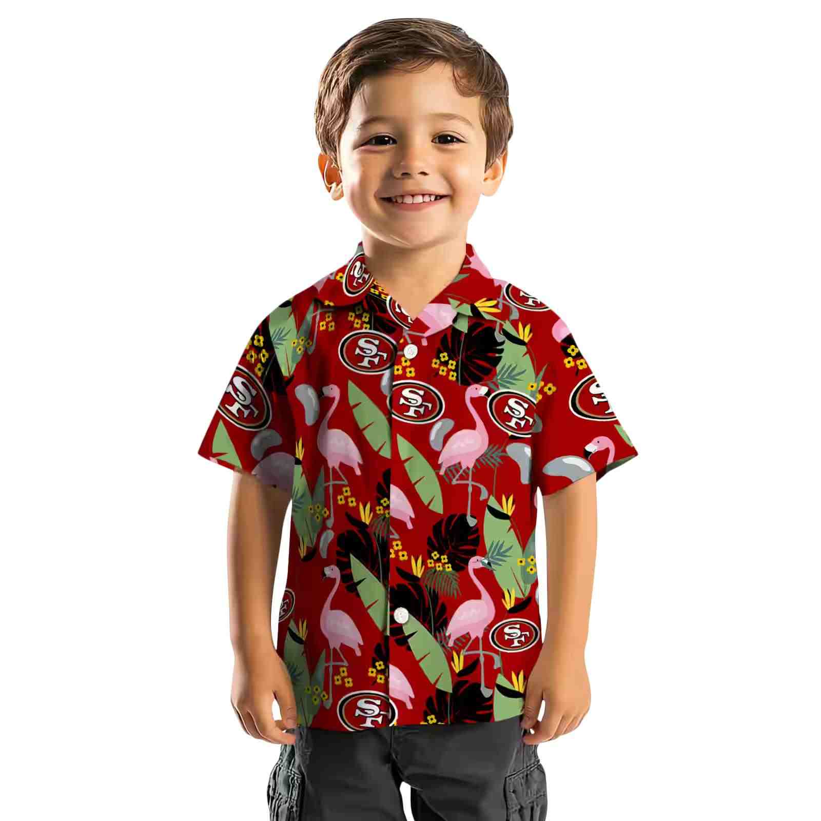 san francisco 49ers flamingo leaves red hawaiian shirt top rated