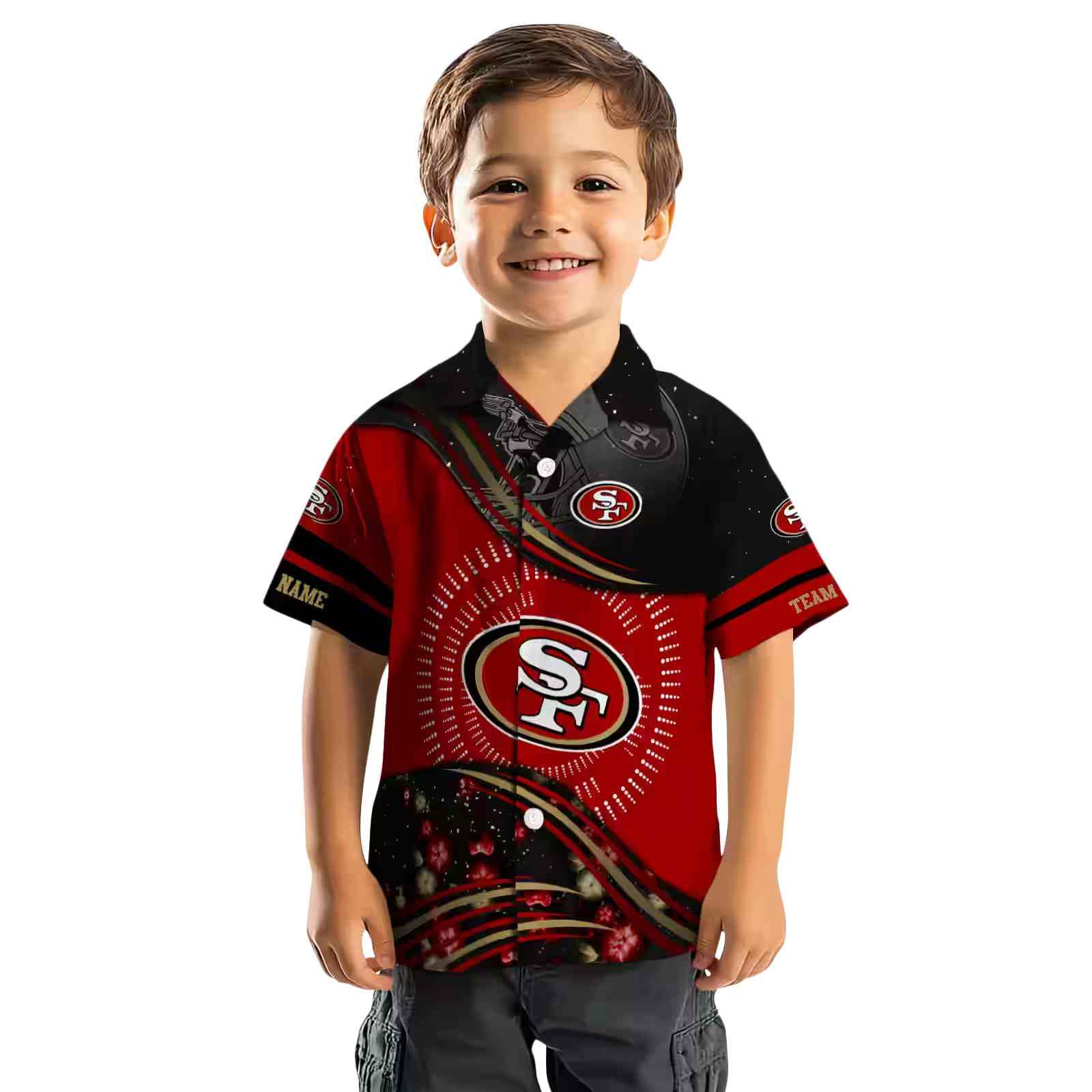 san francisco 49ers football wave red black hawaiian shirt top rated