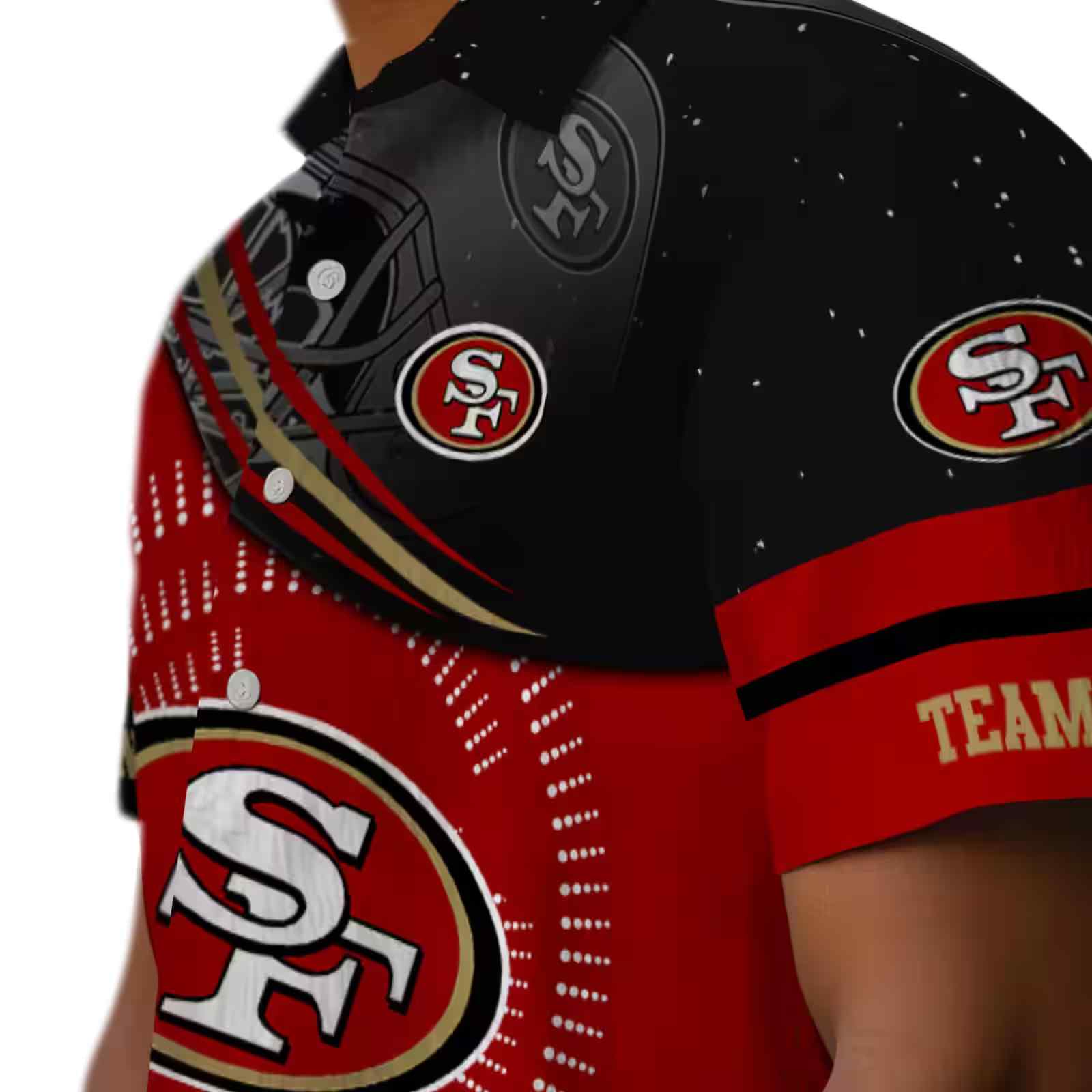 san francisco 49ers football wave red black hawaiian shirt trendy