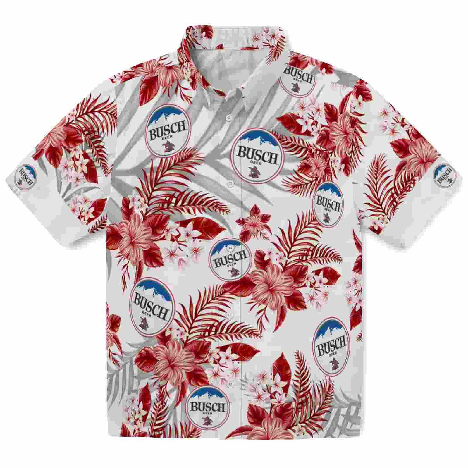 san francisco 49ers hibiscus palm leaves red white hawaiian shirt best selling