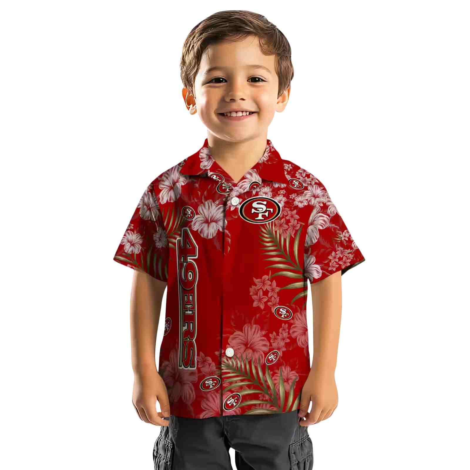 san francisco 49ers hibiscus print red hawaiian shirt top rated