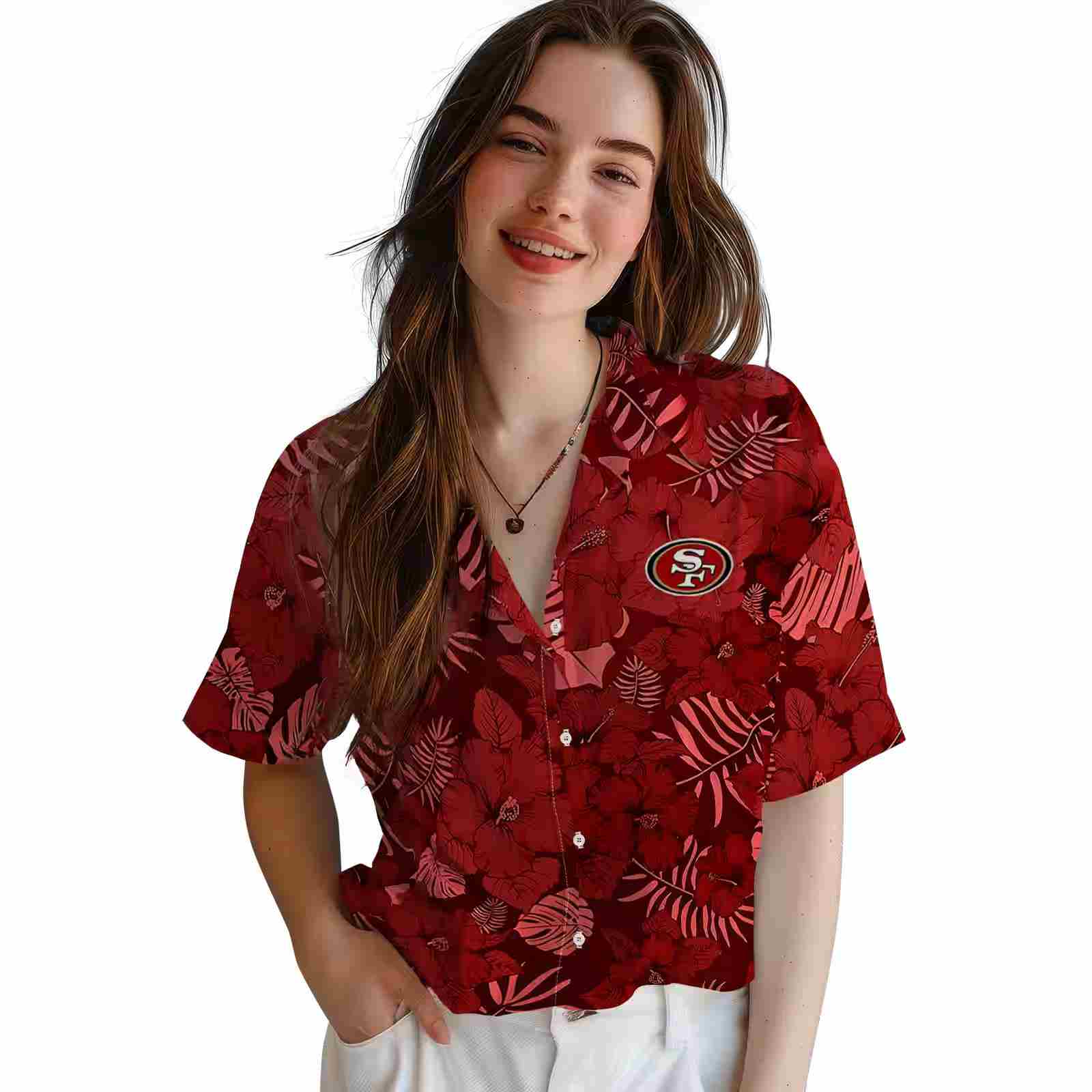 san francisco 49ers jungle vibes red hawaiian shirt latest model