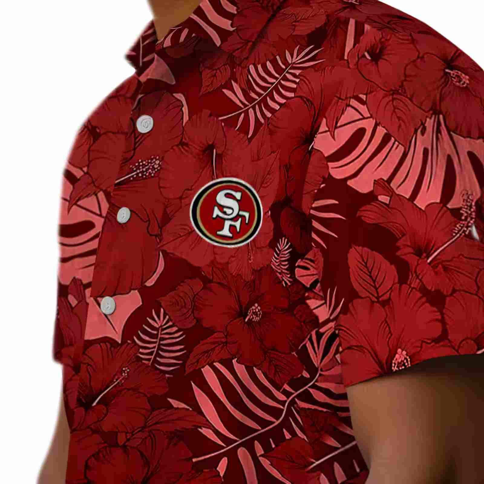 san francisco 49ers jungle vibes red hawaiian shirt trendy