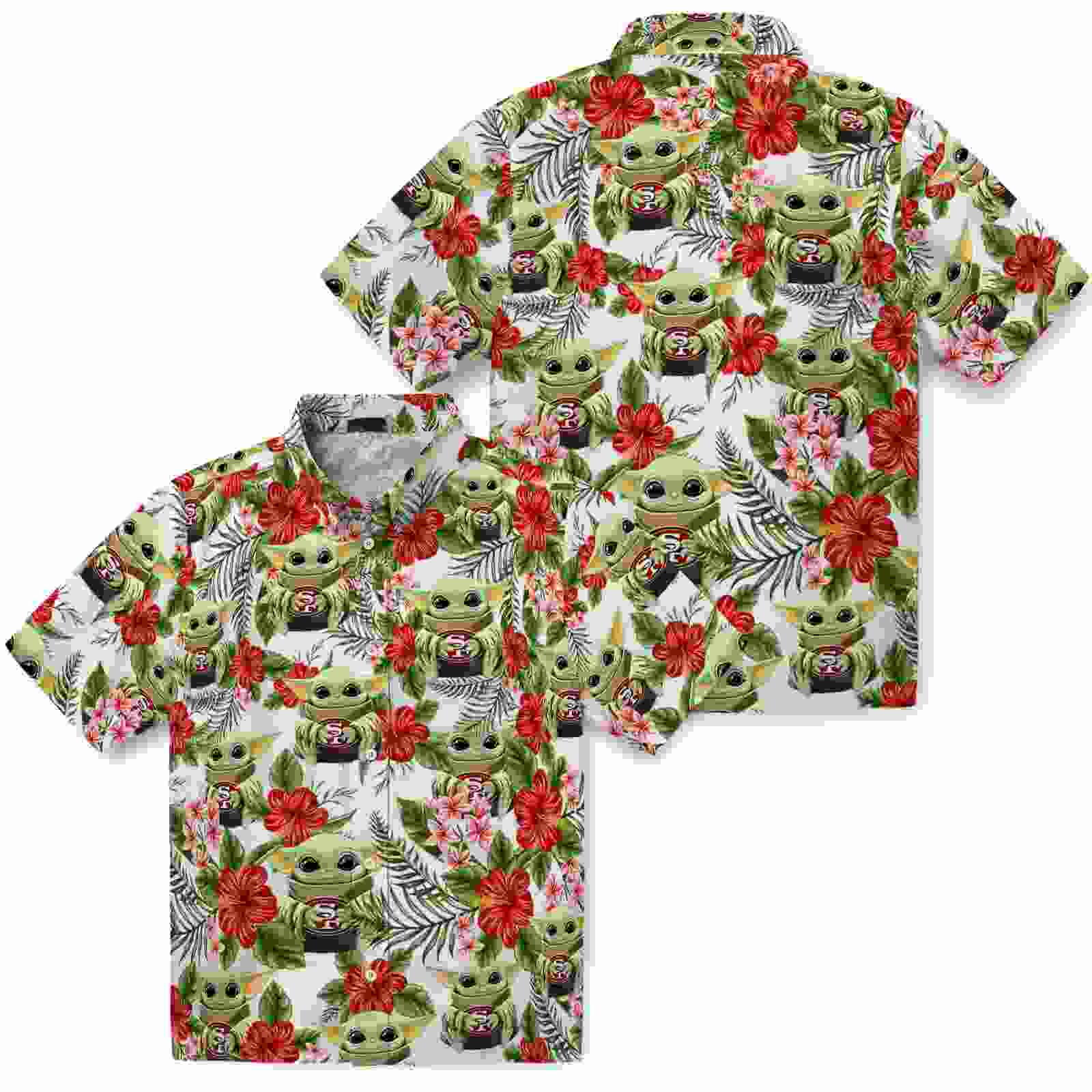 san francisco 49ers tropical yoda green hawaiian shirt high quality