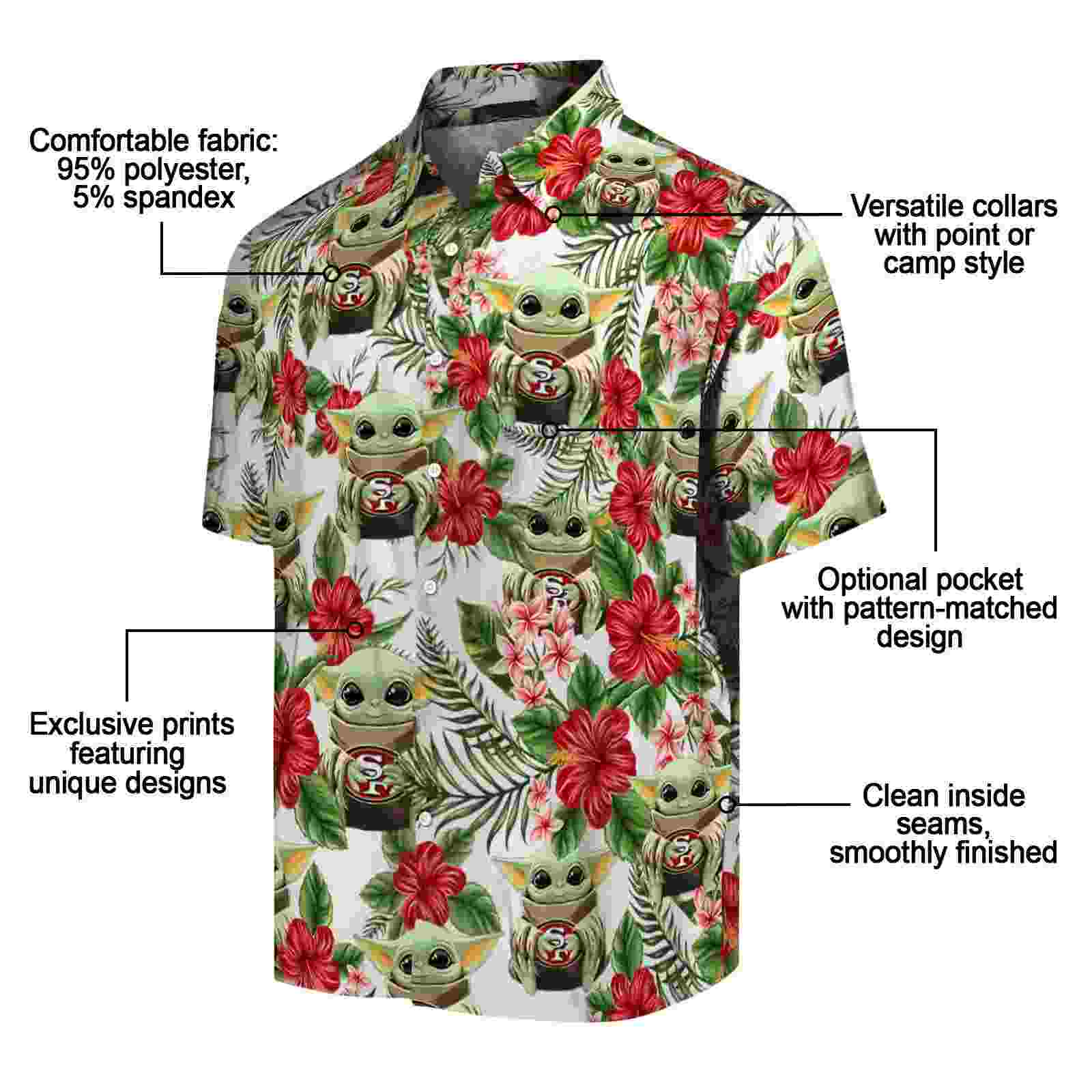 san francisco 49ers tropical yoda green hawaiian shirt new arrival