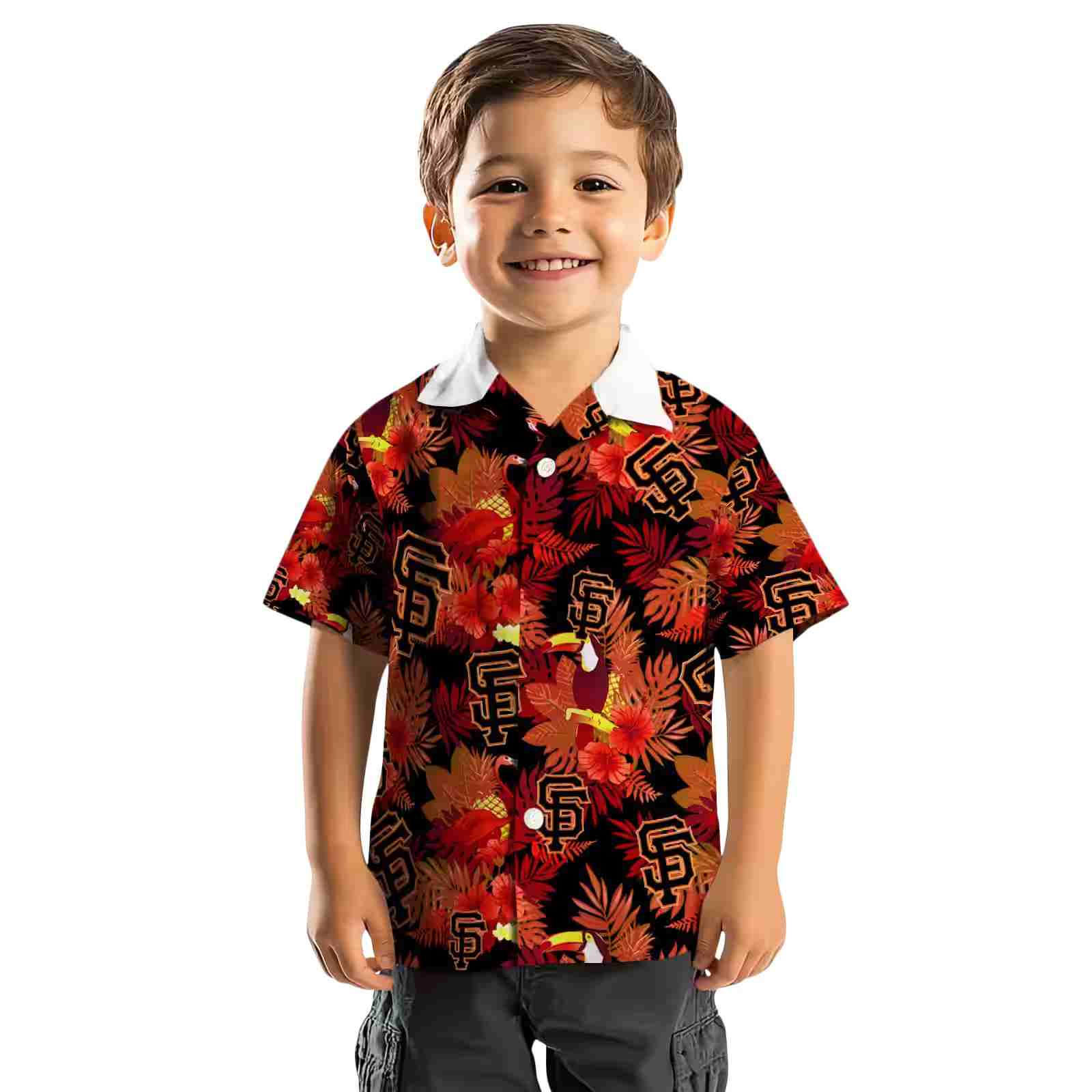 san francisco giants floral toucan orange red hawaiian shirt top rated