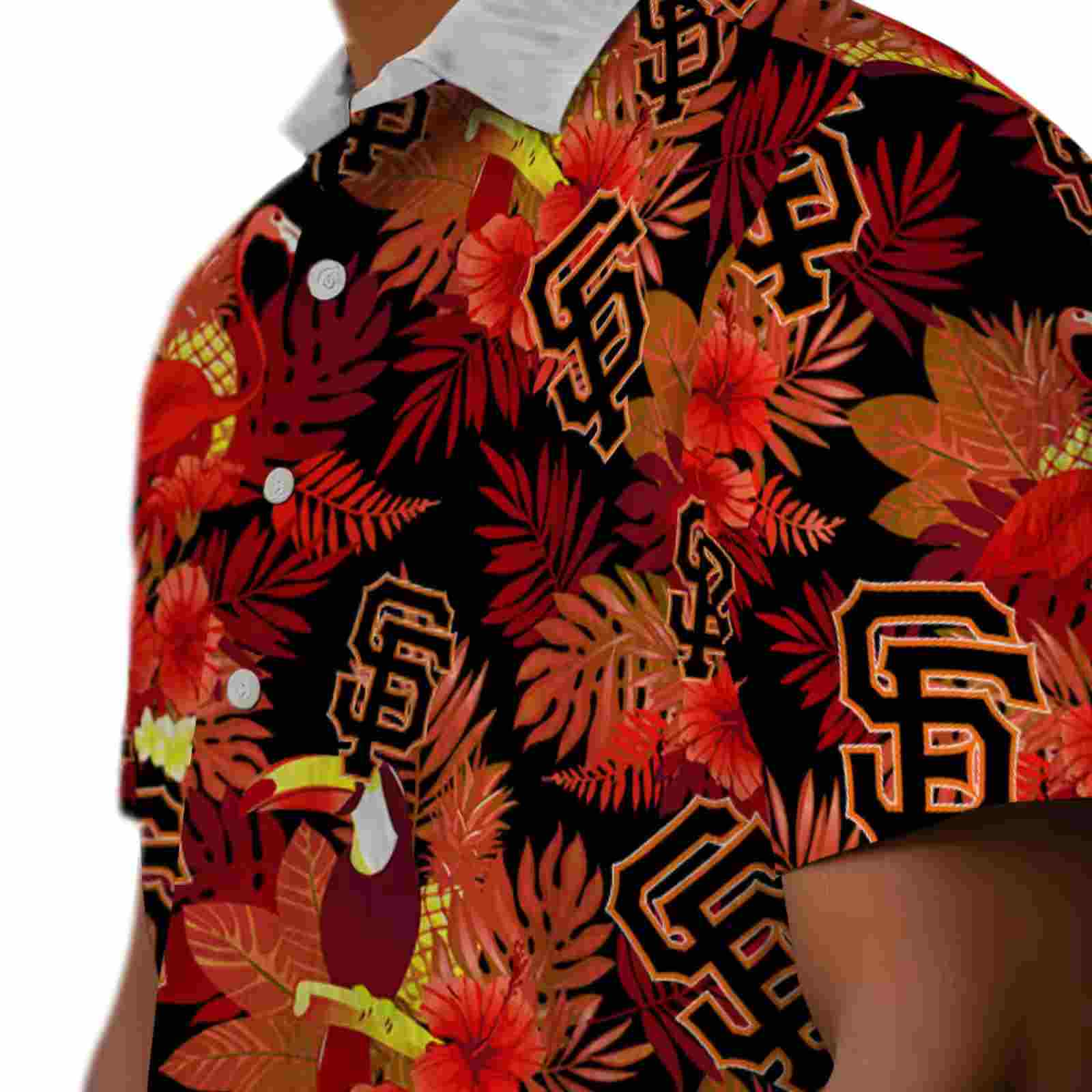 san francisco giants floral toucan orange red hawaiian shirt trendy