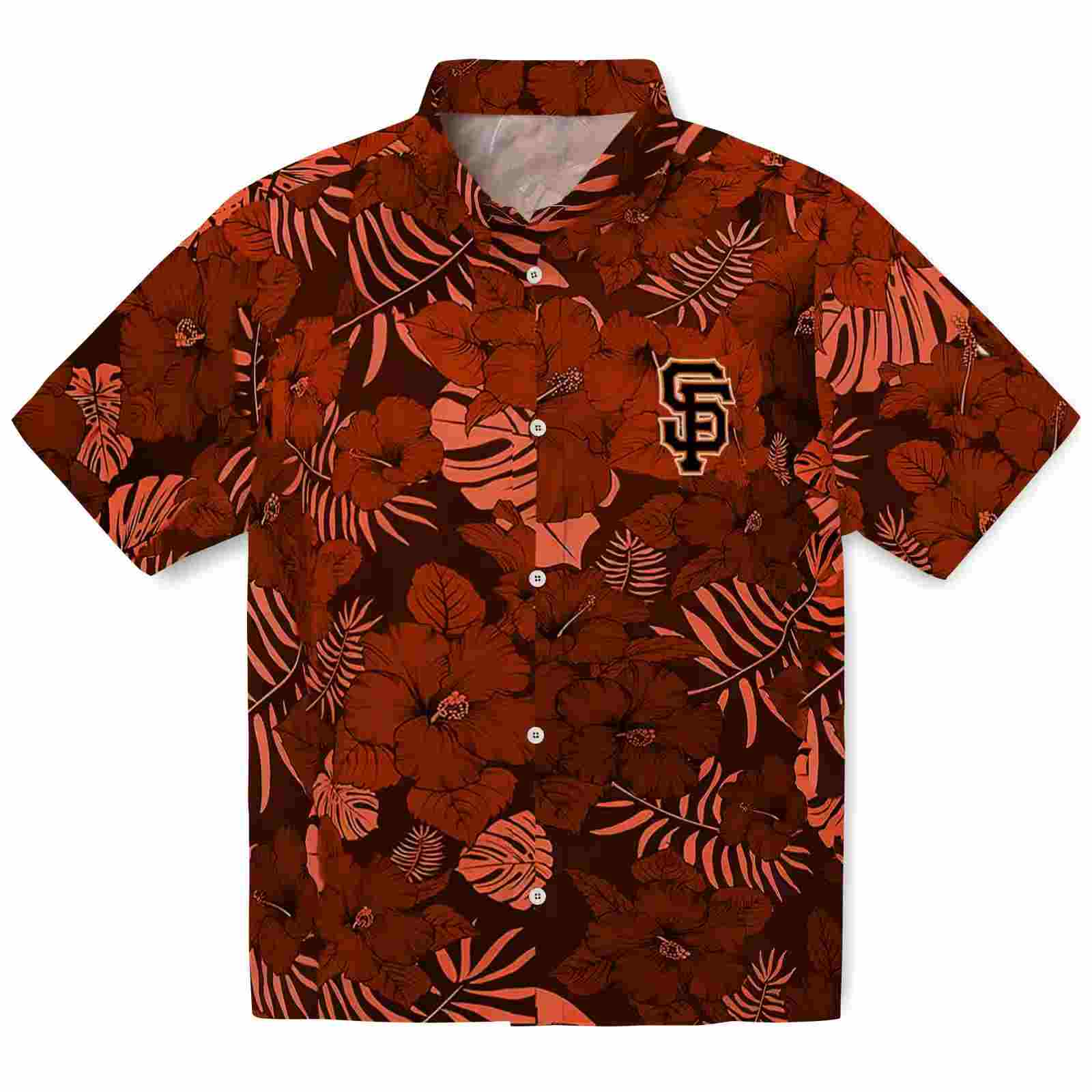 San Francisco Giants Jungle Vibes Orange Hawaiian Shirt