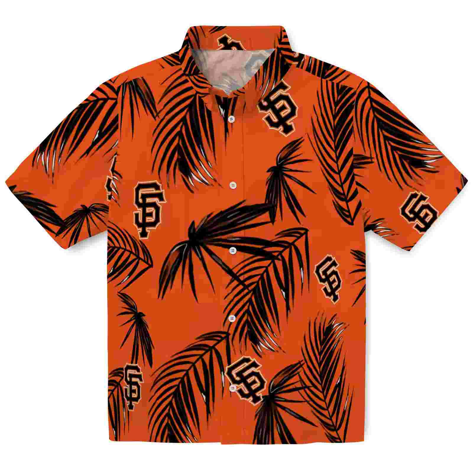 San Francisco Giants Palm Leaf Orange Hawaiian Shirt