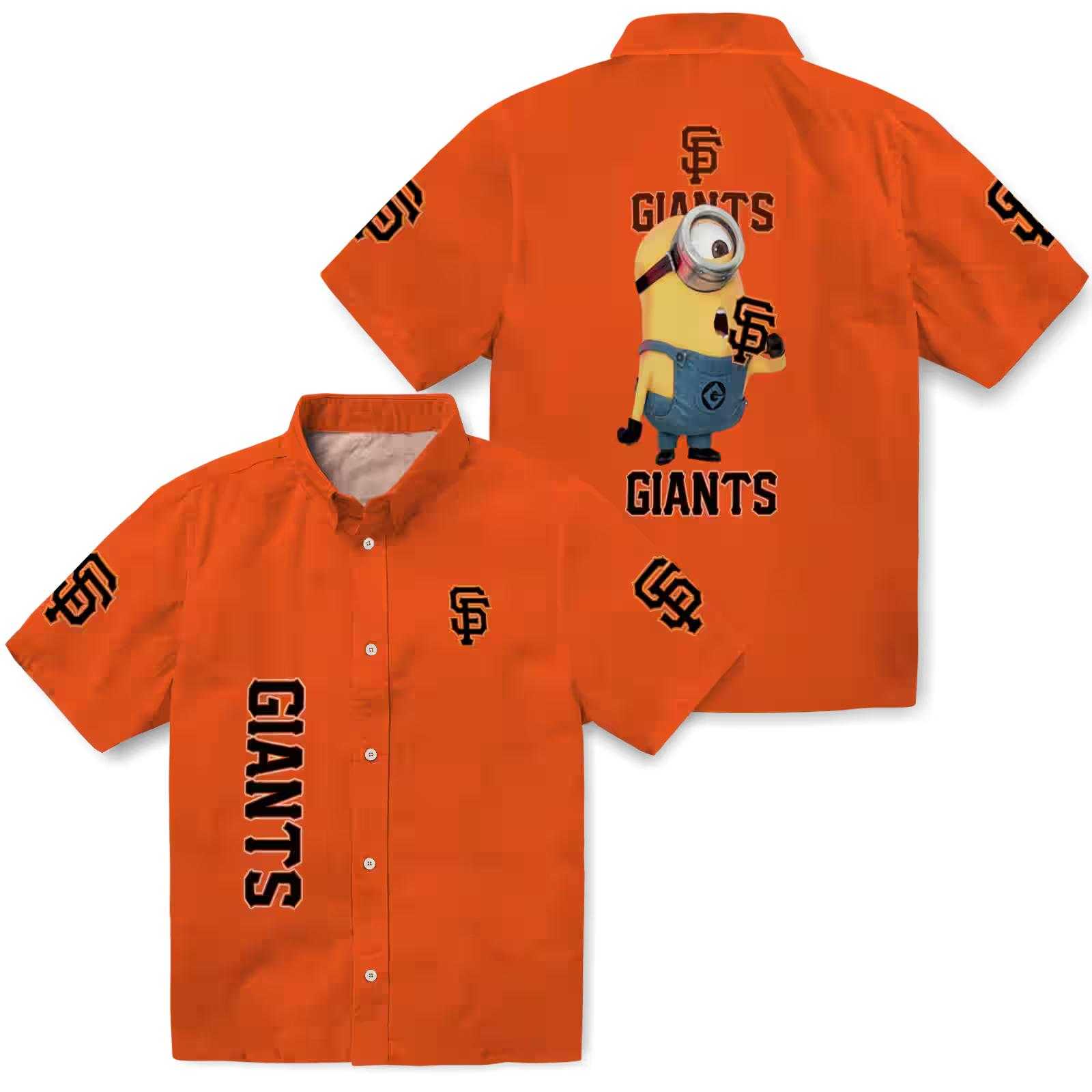 san francisco giants stuart minion orange hawaiian shirt high quality