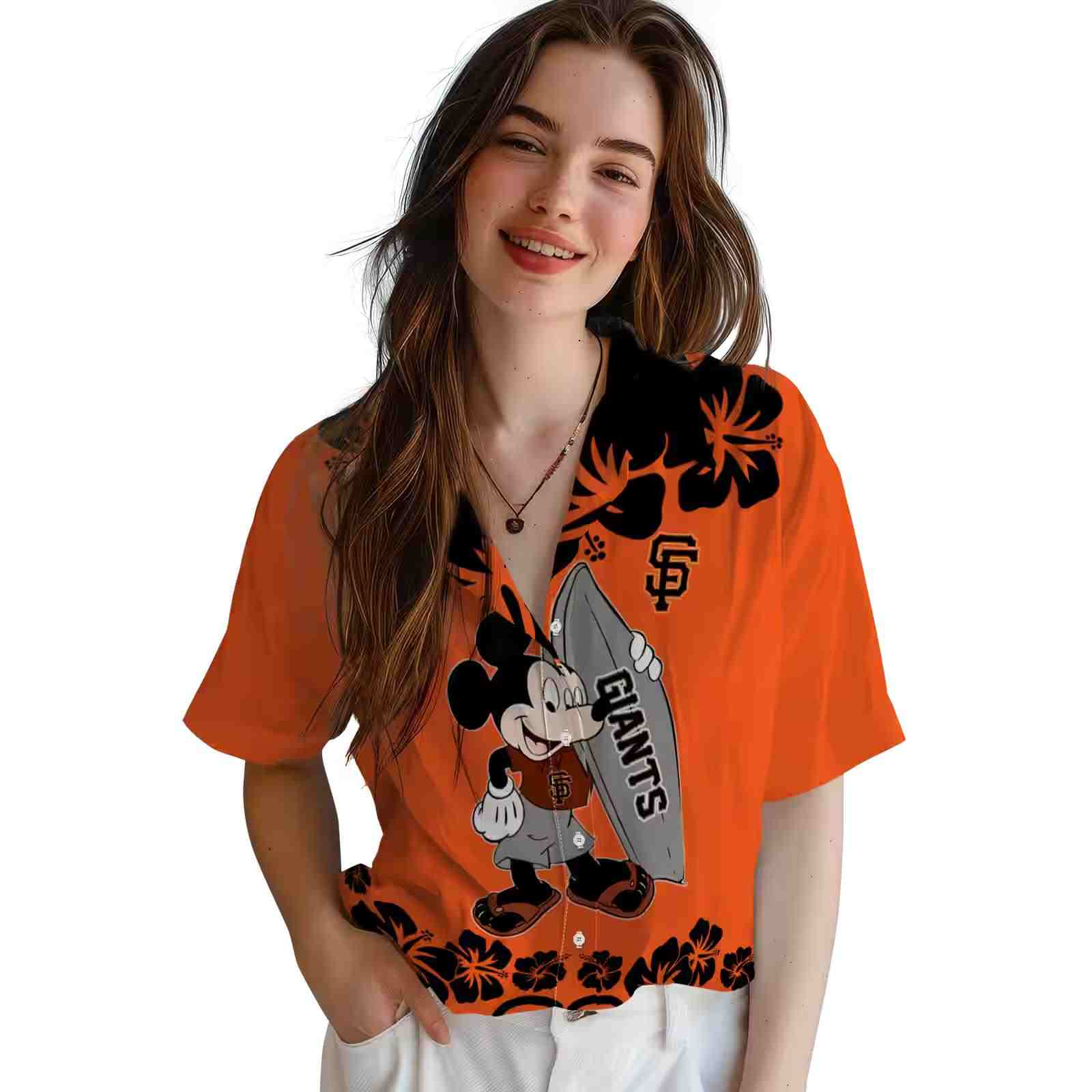 san francisco giants surfing mickey orange hawaiian shirt latest model