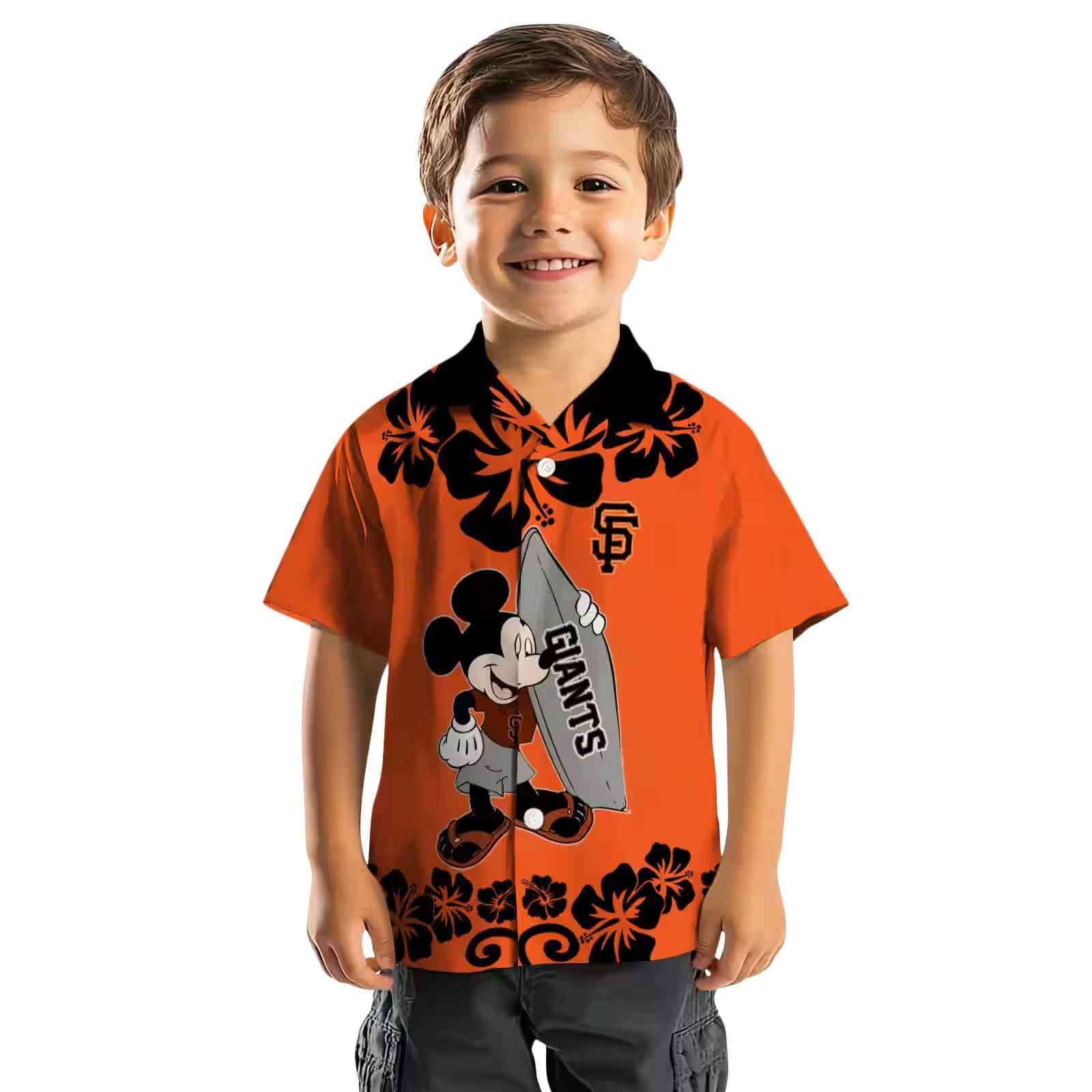 san francisco giants surfing mickey orange hawaiian shirt top rated