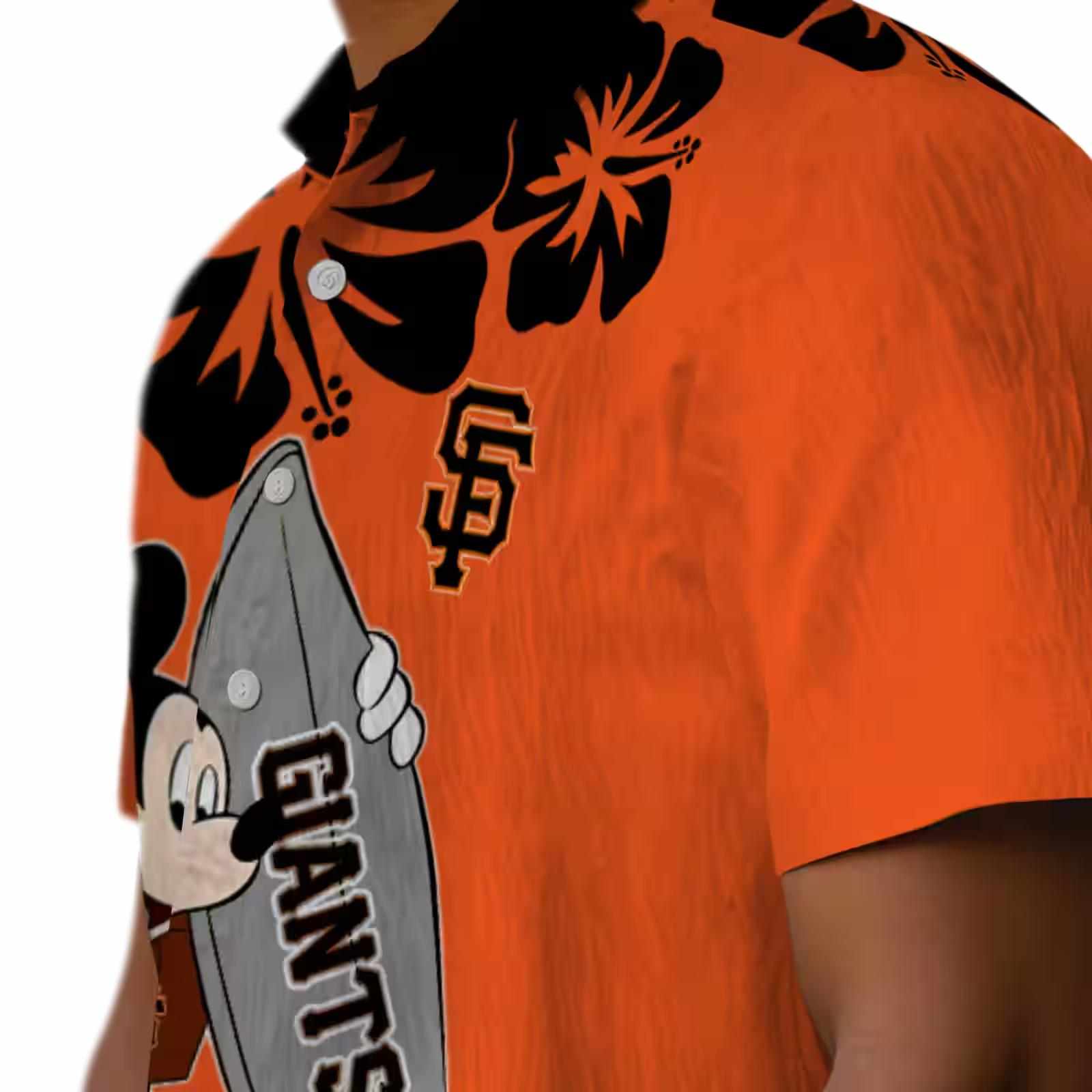 san francisco giants surfing mickey orange hawaiian shirt trendy