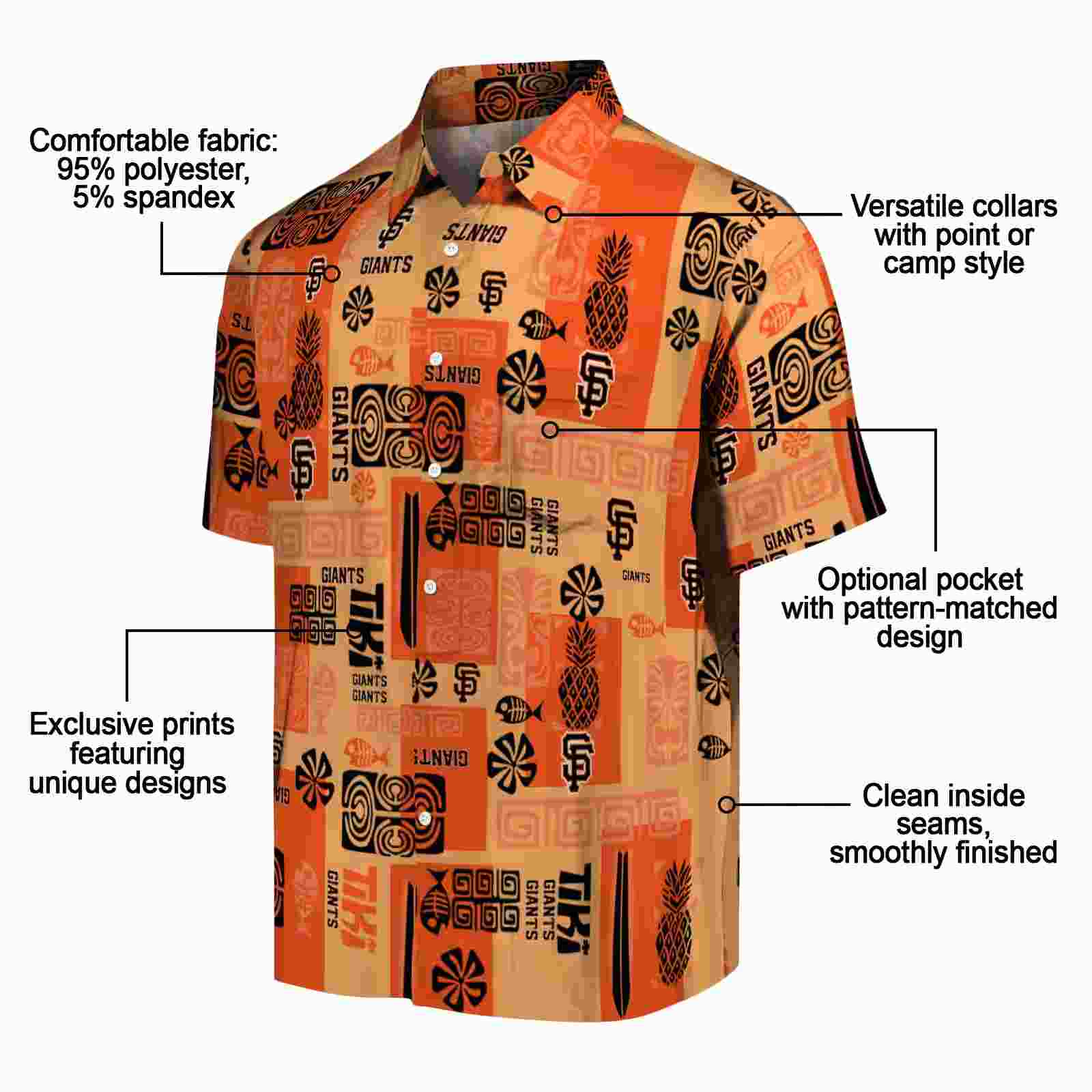 san francisco giants tribal symbols orange hawaiian shirt new arrival