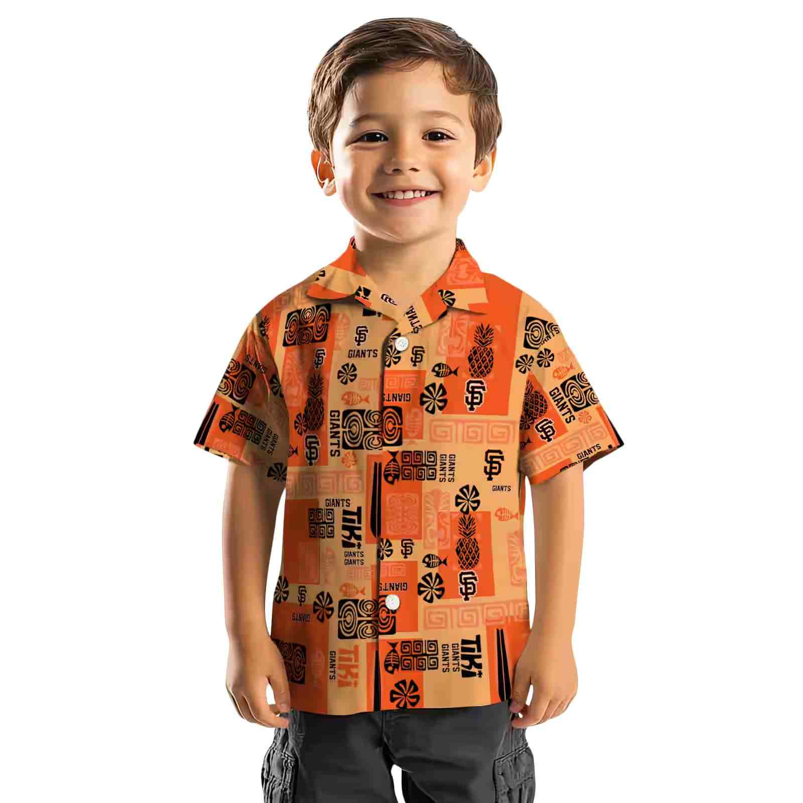 san francisco giants tribal symbols orange hawaiian shirt top rated