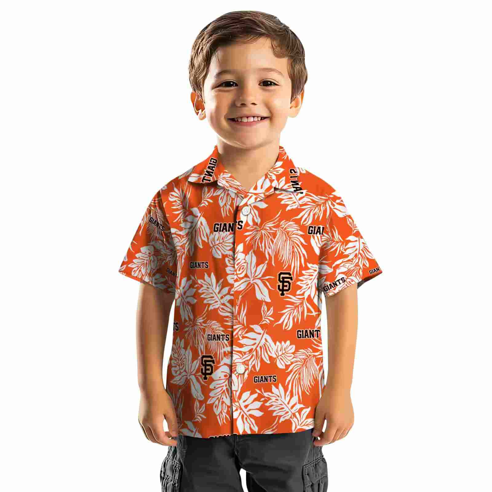 san francisco giants tropical leaf orange white hawaiian shirt top rated