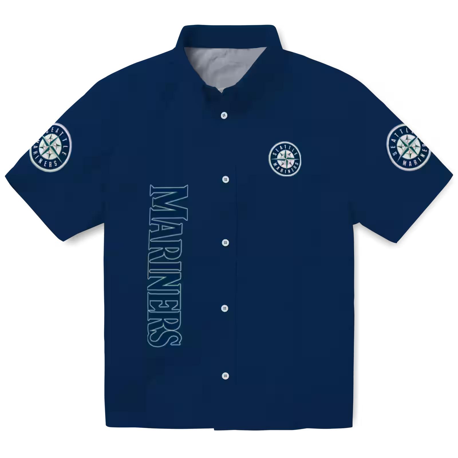 seattle mariners stuart minion navy blue hawaiian shirt best selling